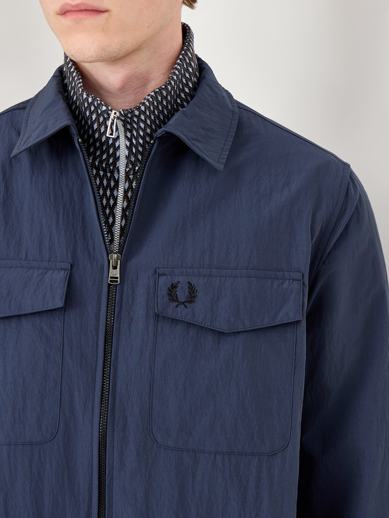 Zip Through Long Sleeves Overshirt Black