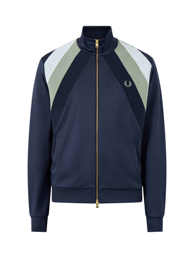 Striped Panel Track Jacket Blue