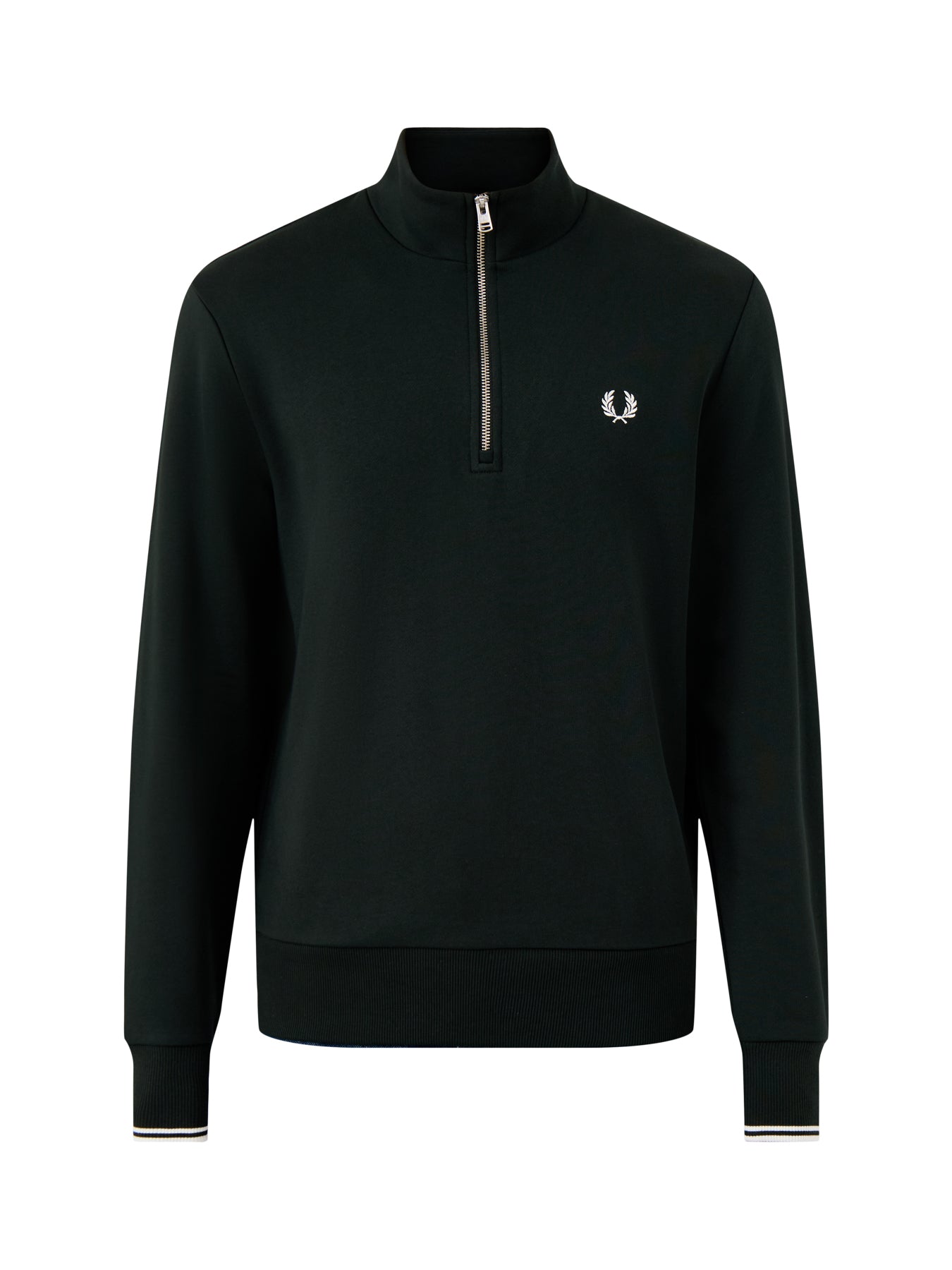 Half Zip Cotton Sweatshirt Black