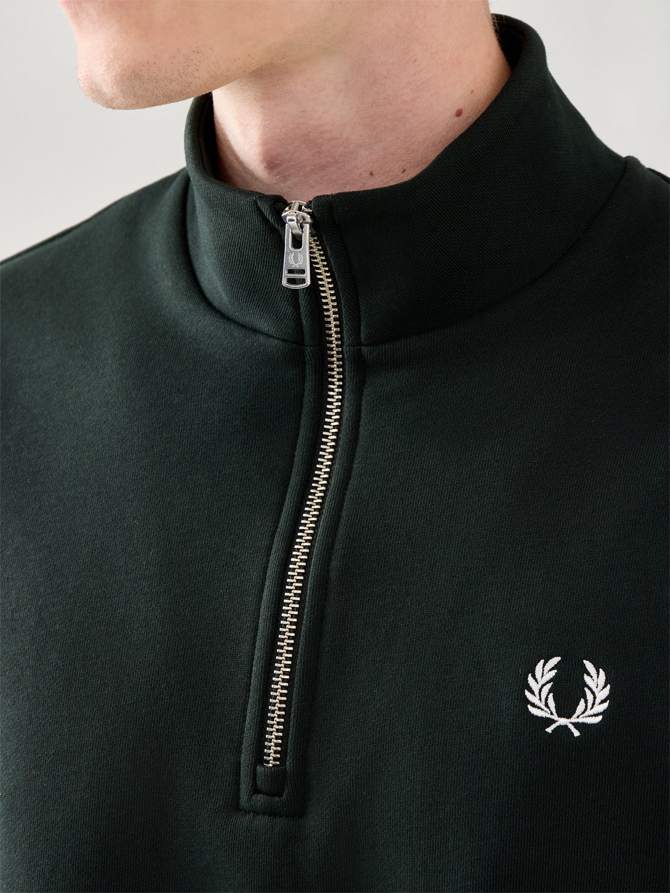 Half Zip Cotton Sweatshirt Black