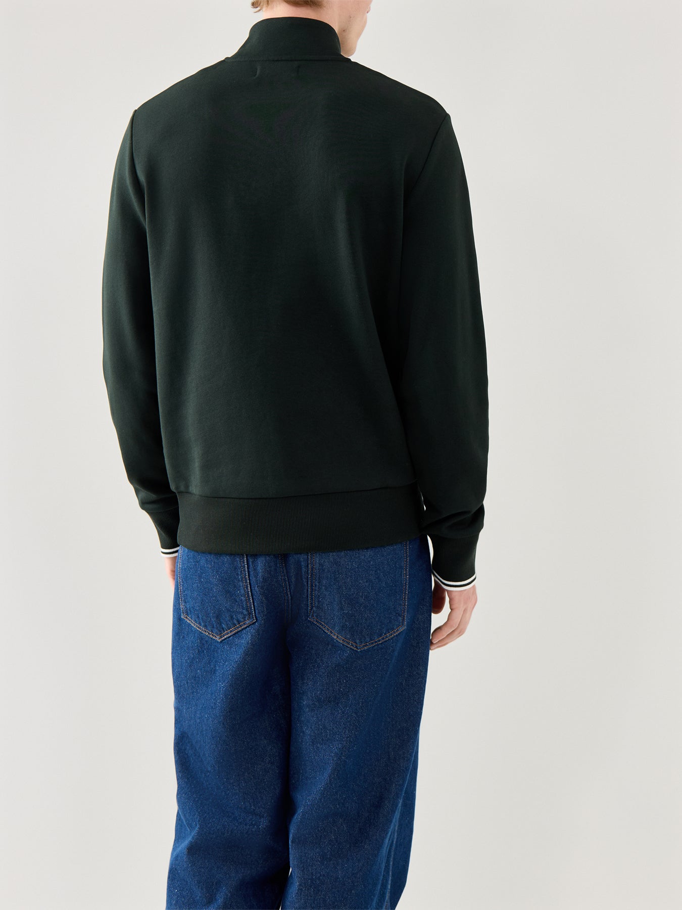 Half Zip Cotton Sweatshirt Black