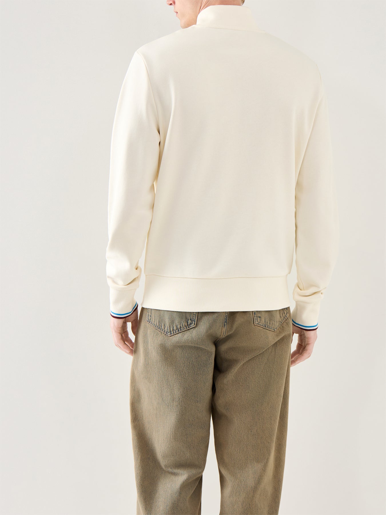 Half Zip Long Sleeves Sweatshirt White