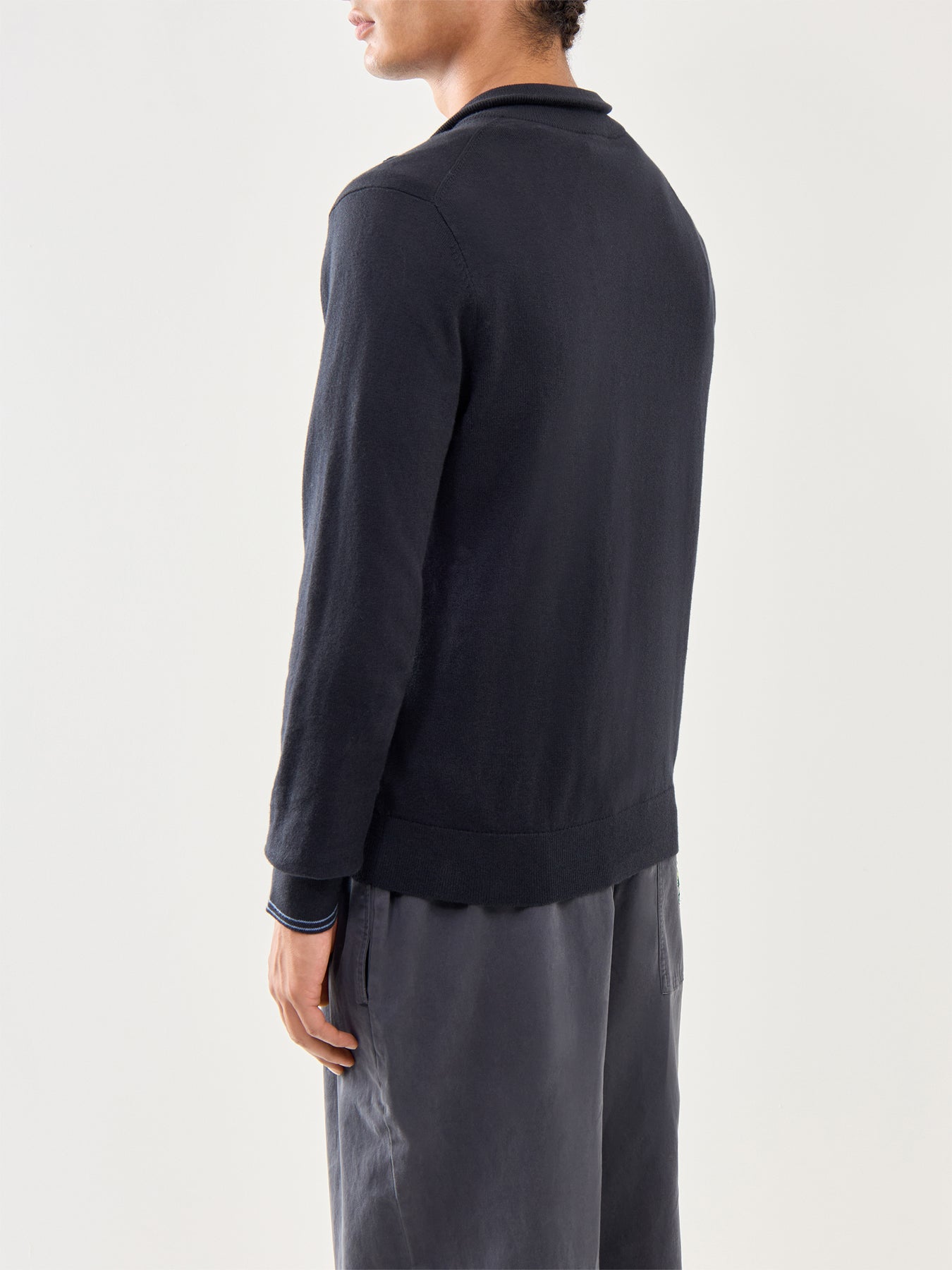 Zebra 1/4 Zip Cotton Knitwear Black