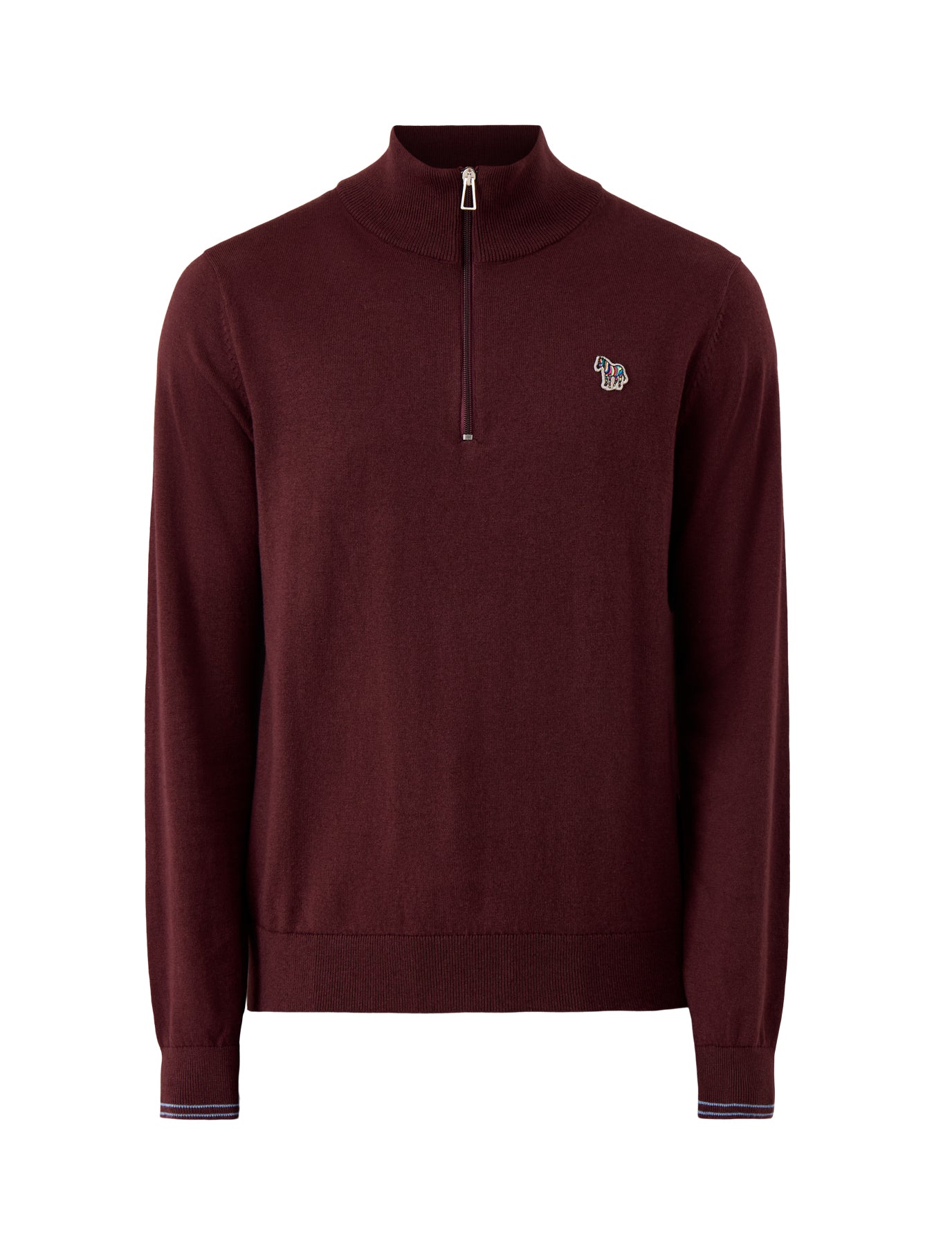 Zebra 1/4 Zip Cotton Knitwear Red