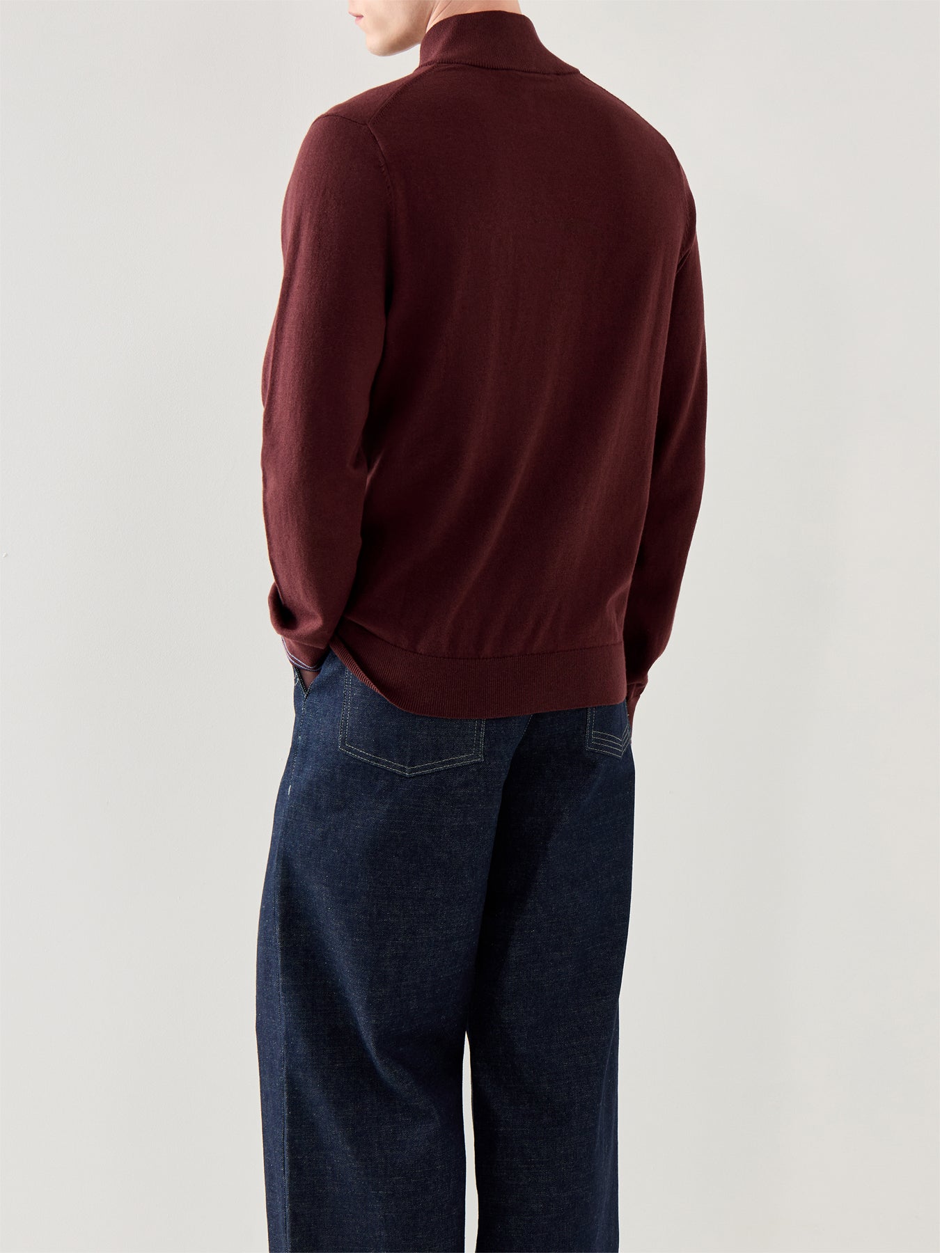 Zebra 1/4 Zip Cotton Knitwear Red