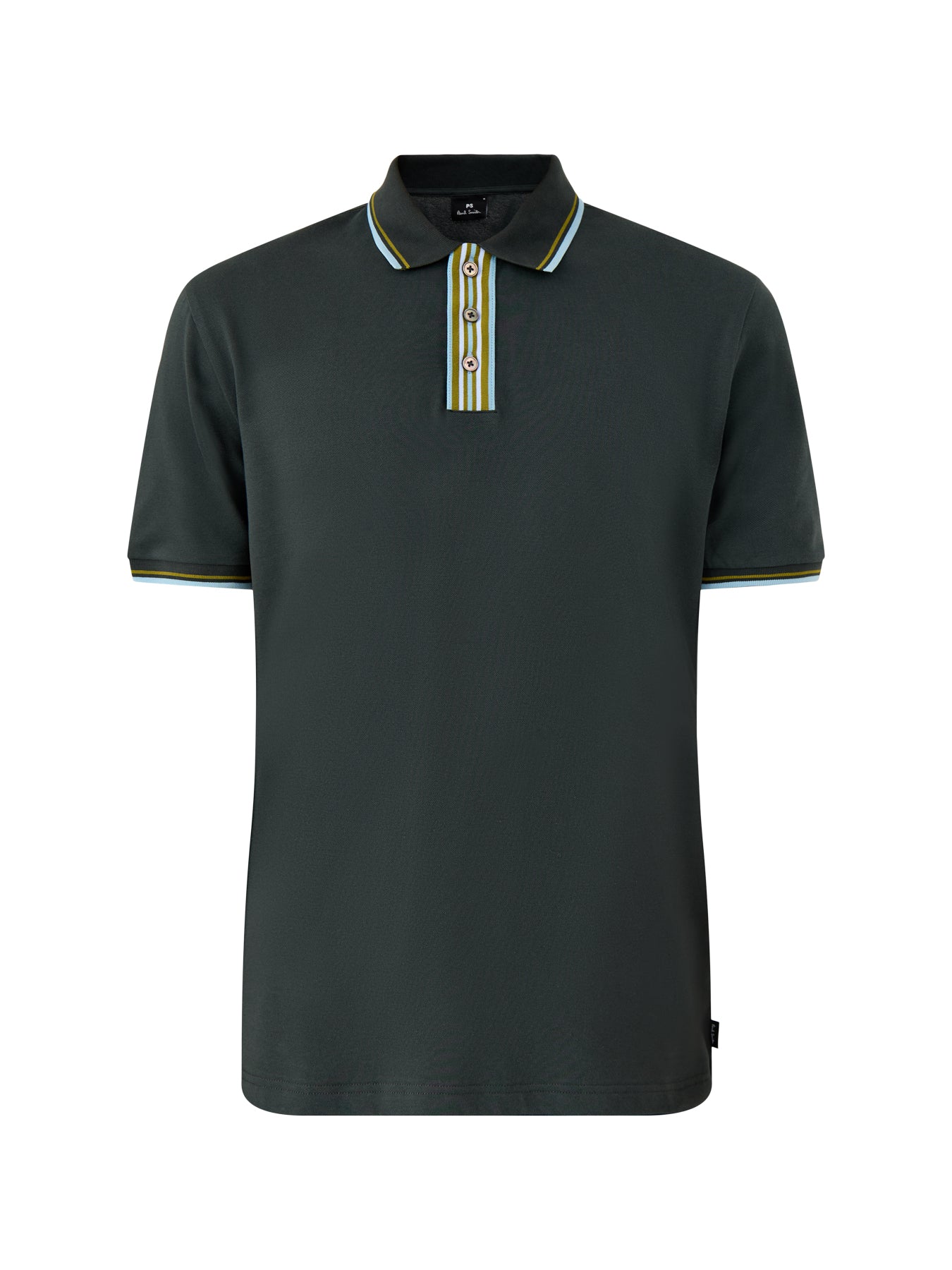 Stripe Plaquet Polo Tops Bottle Green