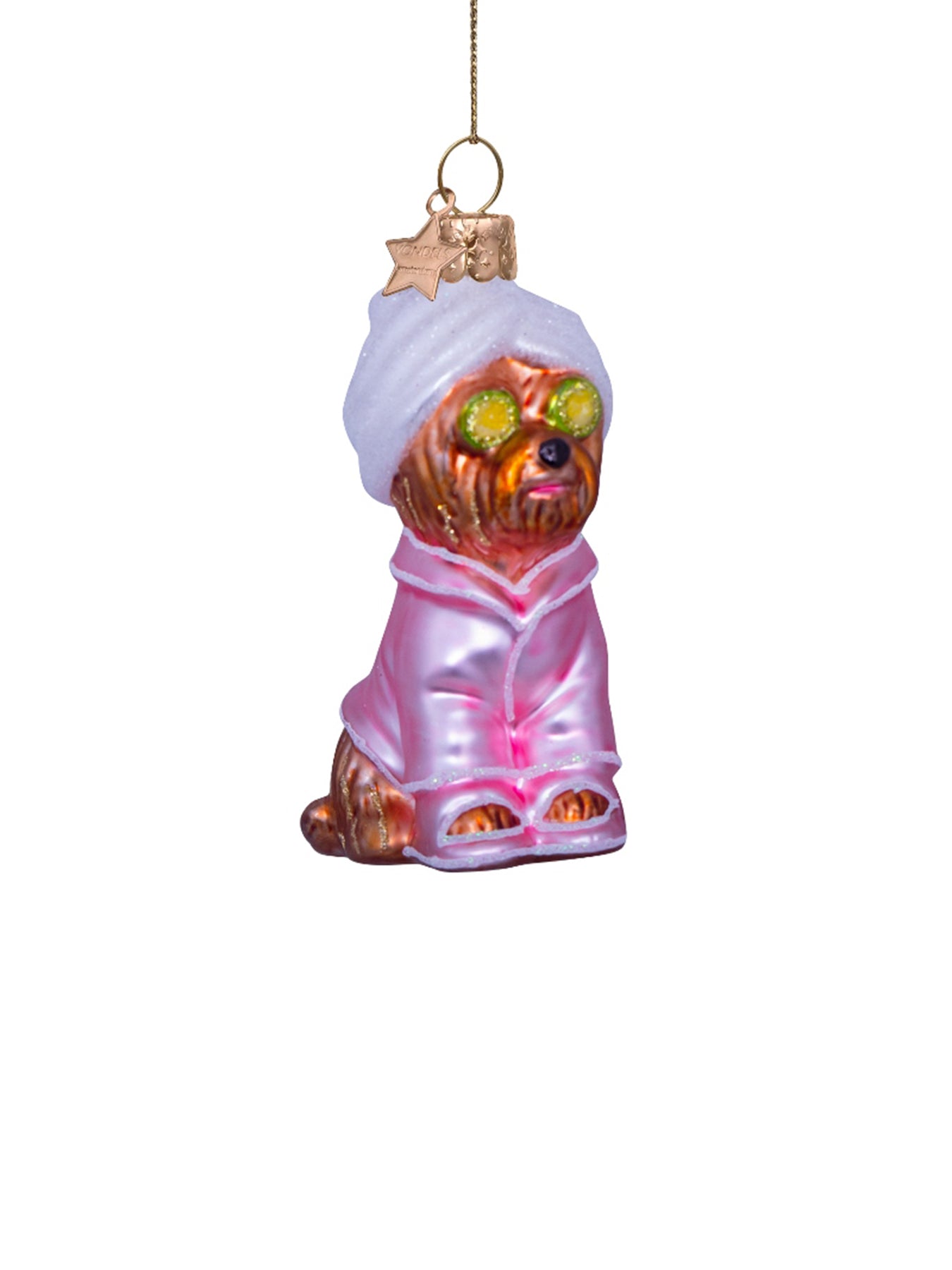 Selfcare Dog Glass Christmas Hanging Decoration