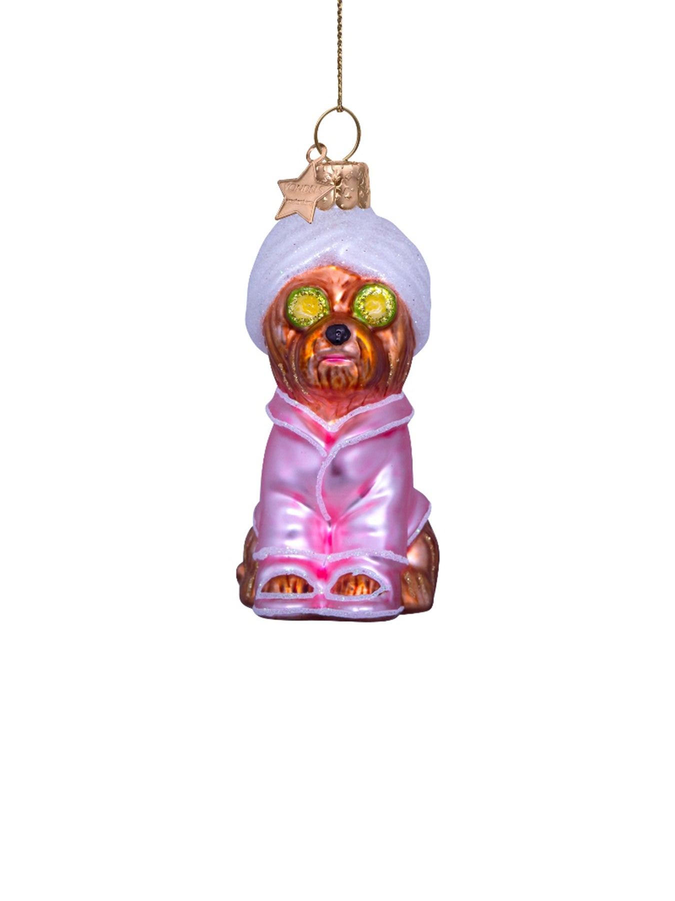 Selfcare Dog Glass Christmas Hanging Decoration