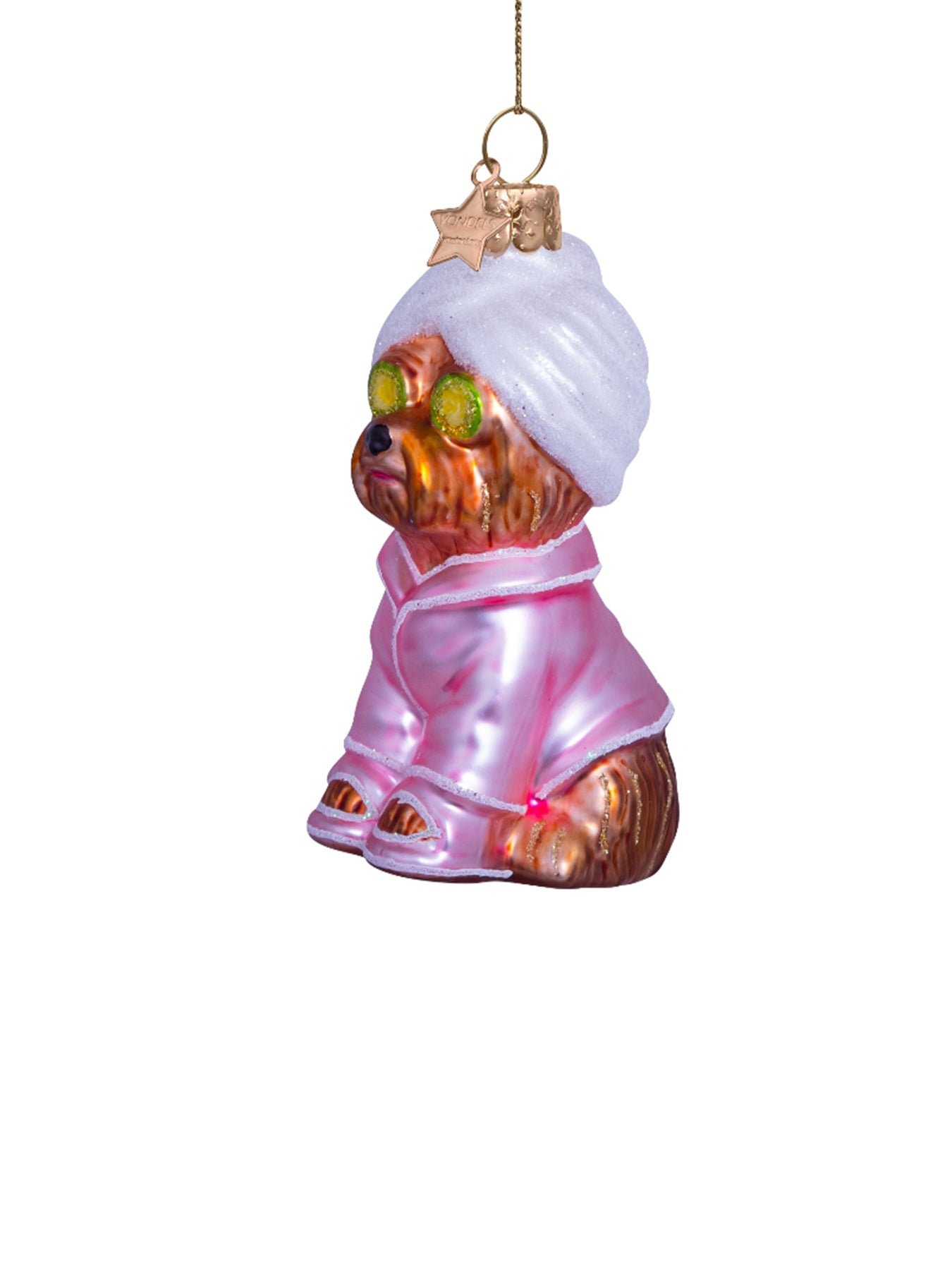 Selfcare Dog Glass Christmas Hanging Decoration