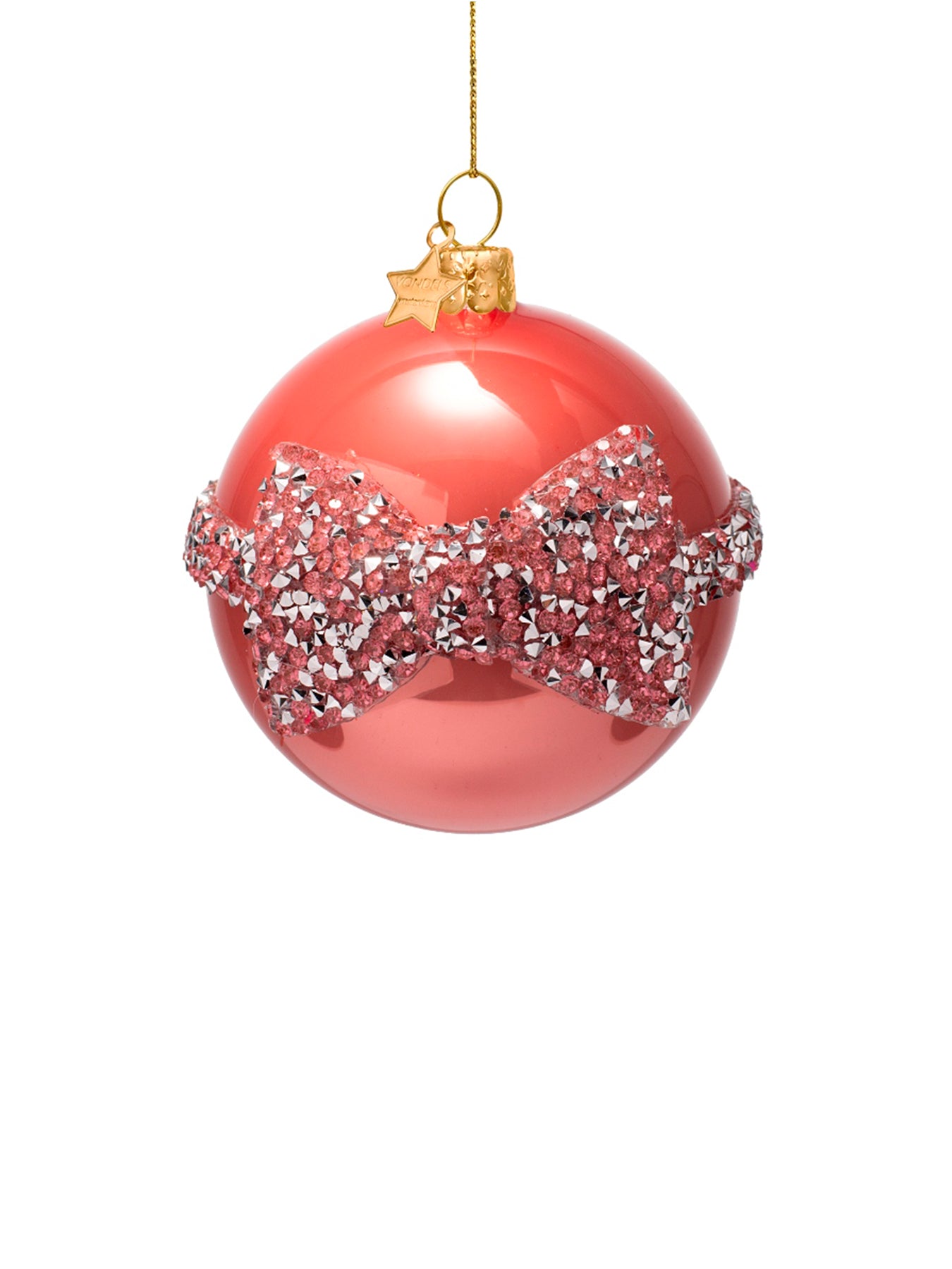 Diamond Bow Pink Orange Diamond Bow Christmas Hanging Decoration