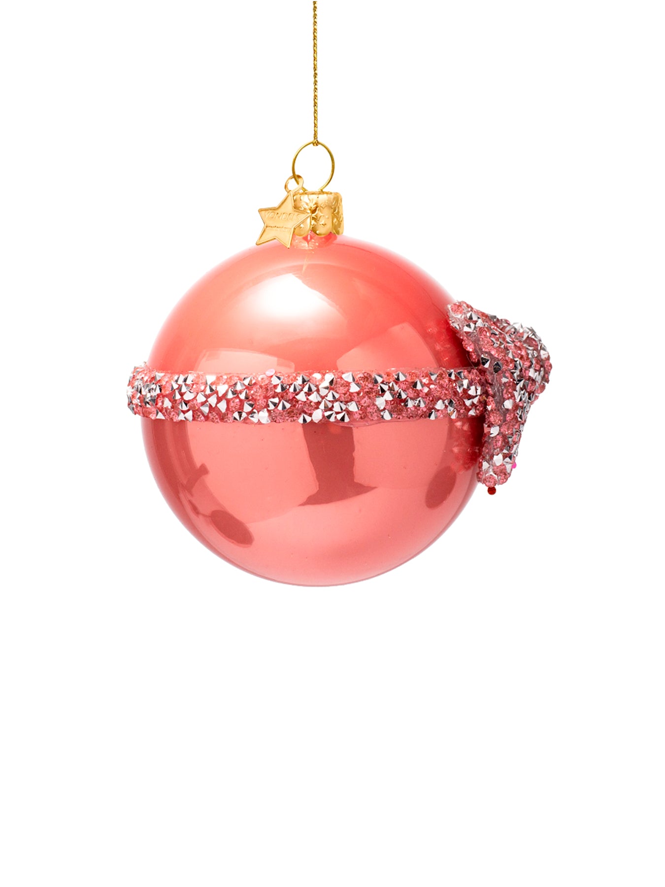 Diamond Bow Pink Orange Diamond Bow Christmas Hanging Decoration