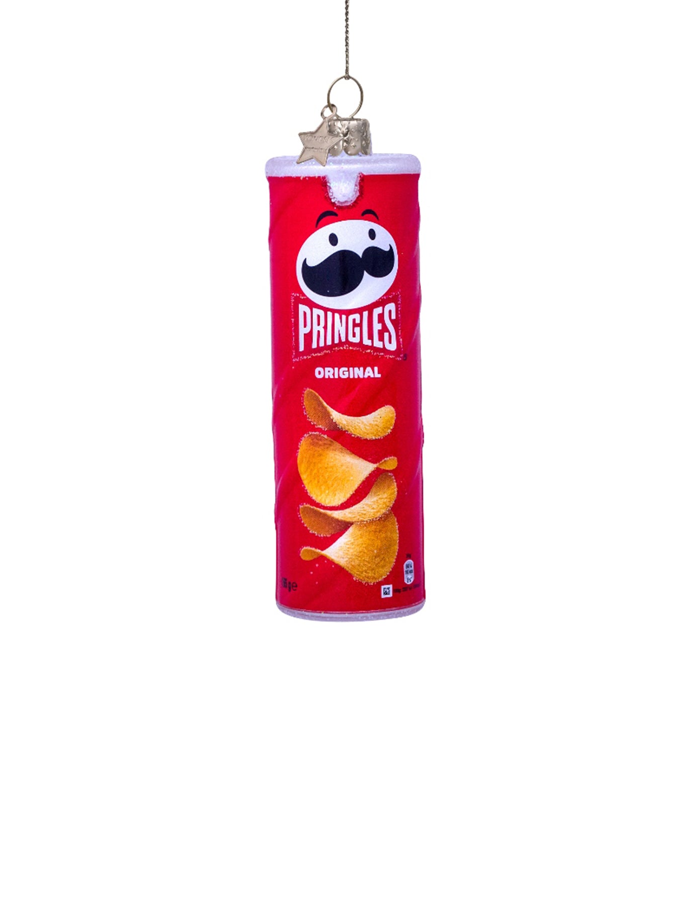 Red Pringles Glass Christmas Hanging Decoration