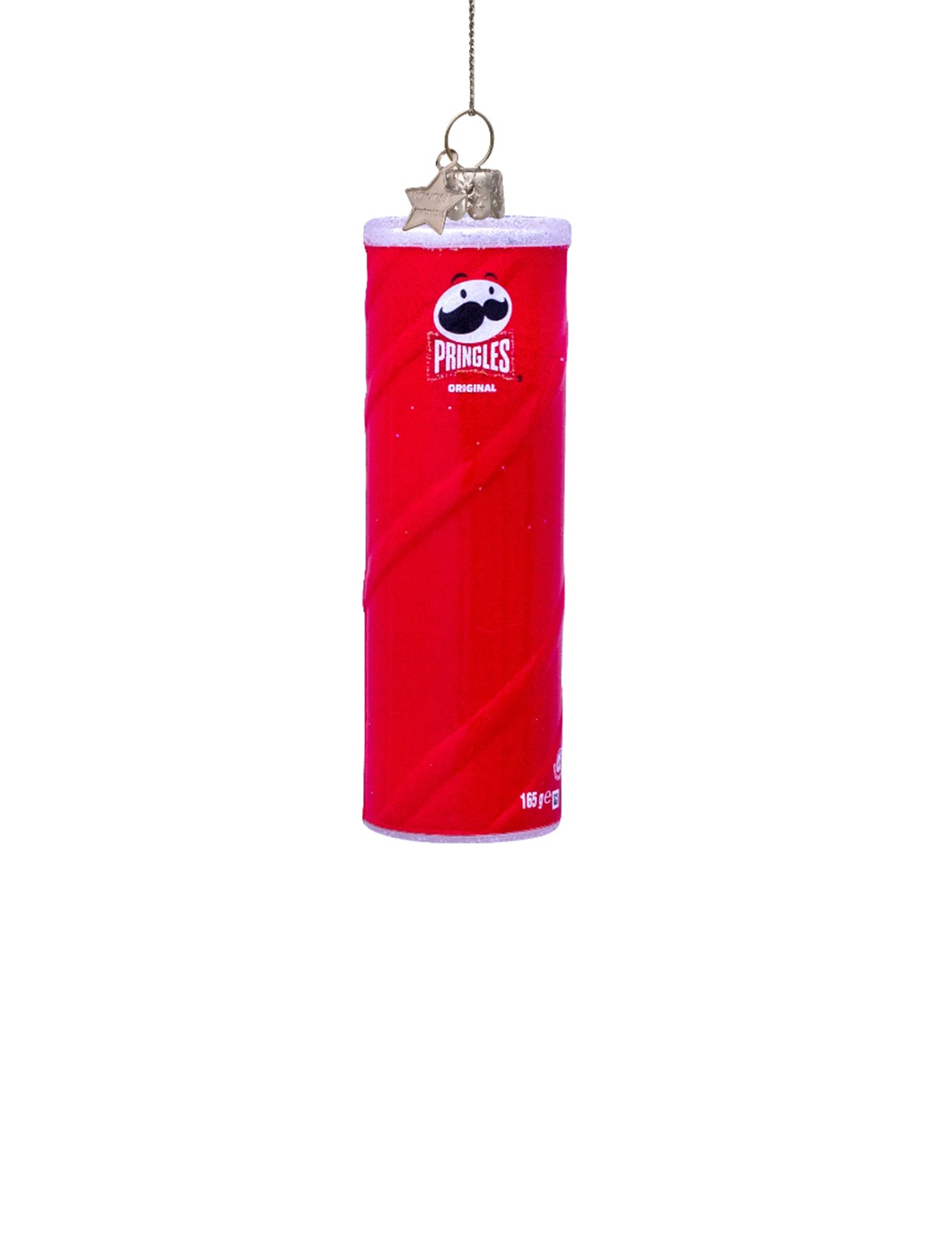 Red Pringles Glass Christmas Hanging Decoration