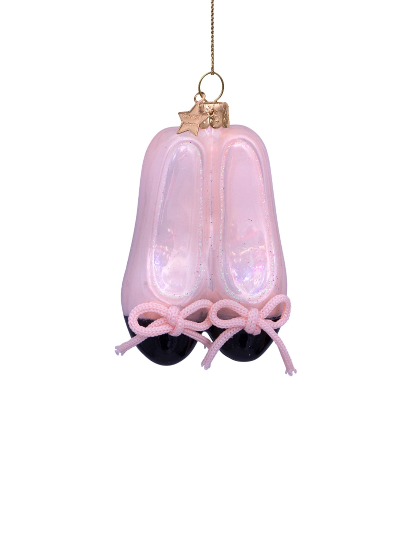 Pink Ballet Shoes Glass Christmas Hanging Decoration