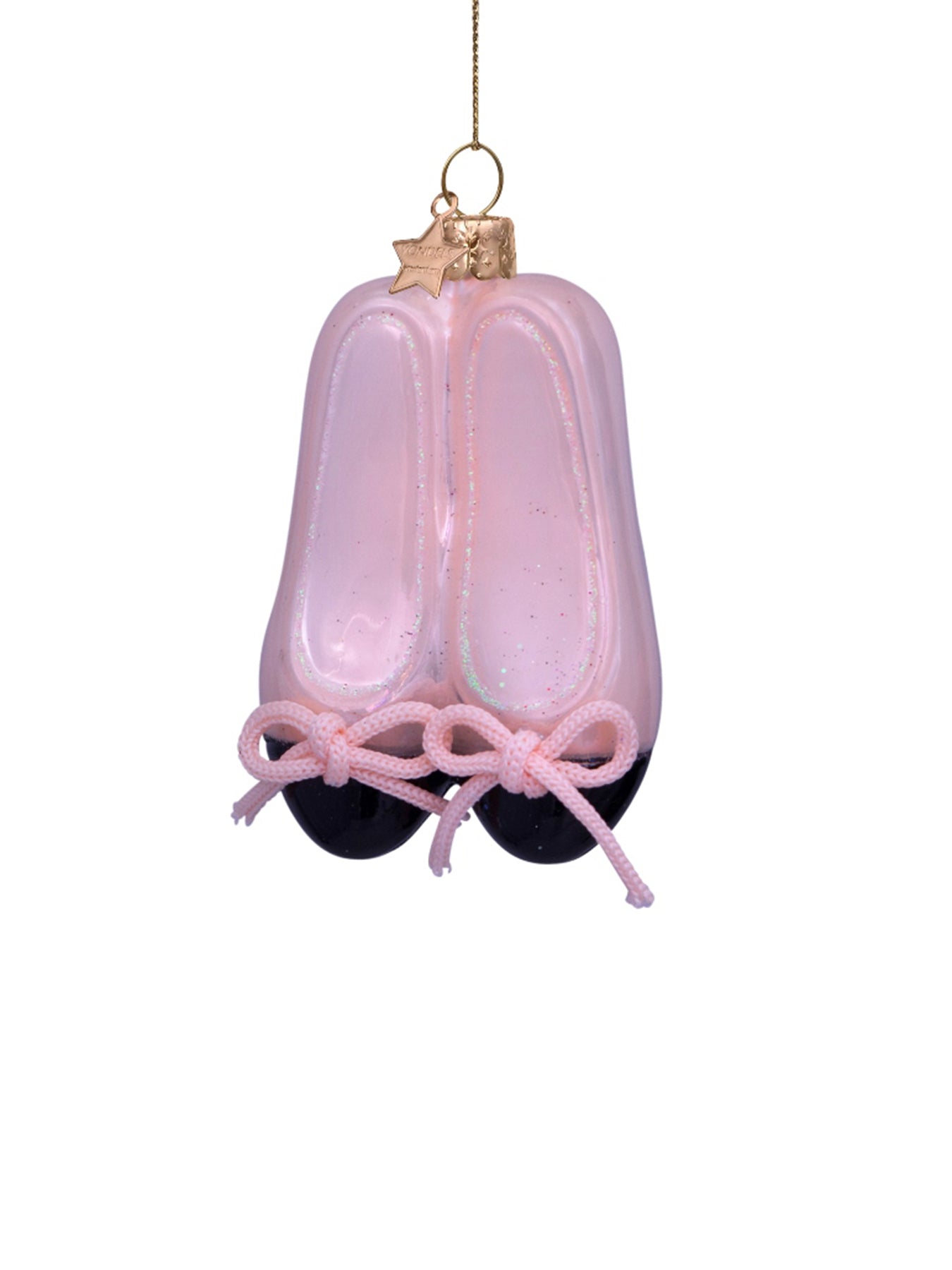 Pink Ballet Shoes Glass Christmas Hanging Decoration