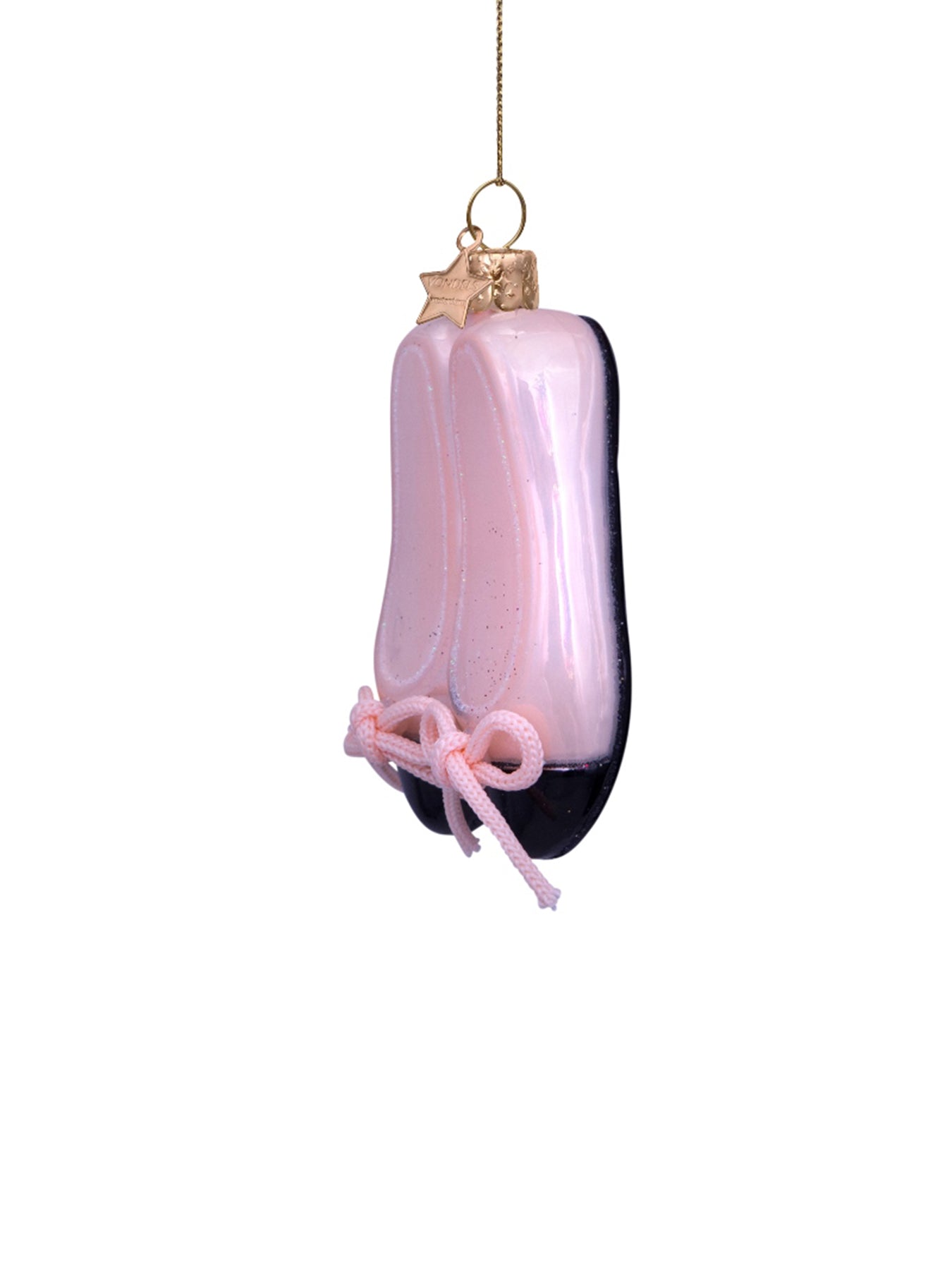 Pink Ballet Shoes Glass Christmas Hanging Decoration