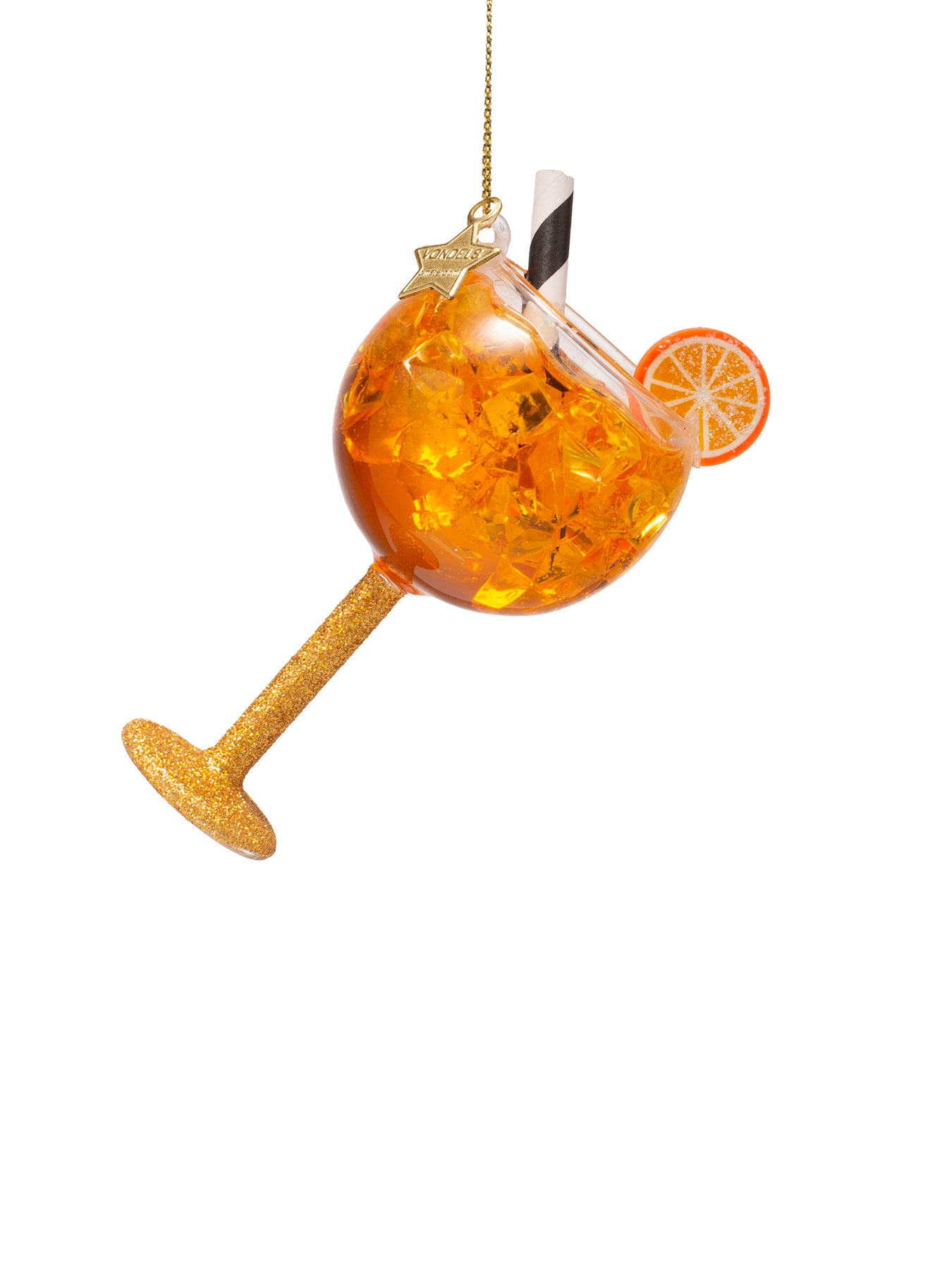 Orange Spritzer Glass Christmas Hanging Decoration