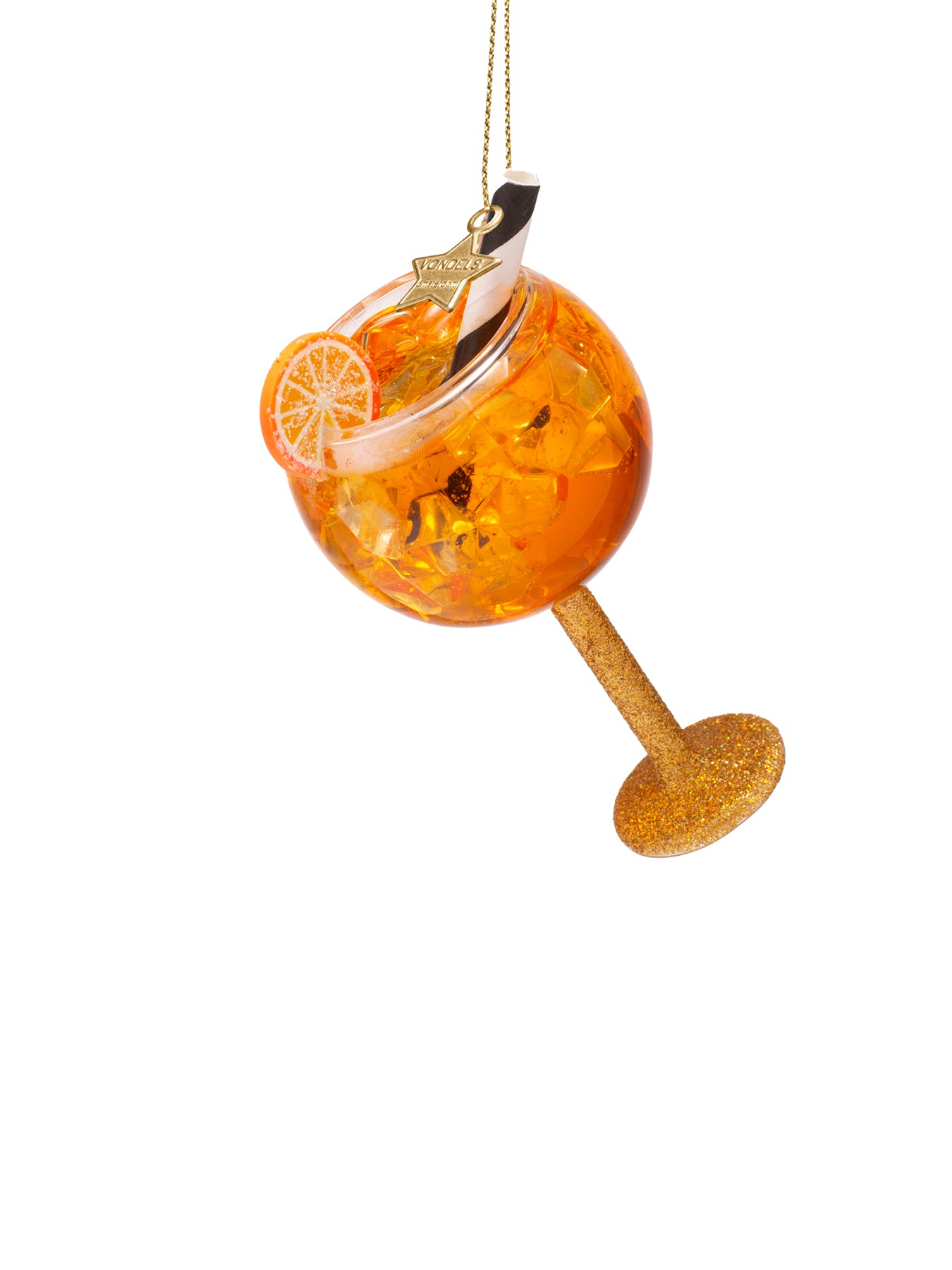 Orange Spritzer Glass Christmas Hanging Decoration