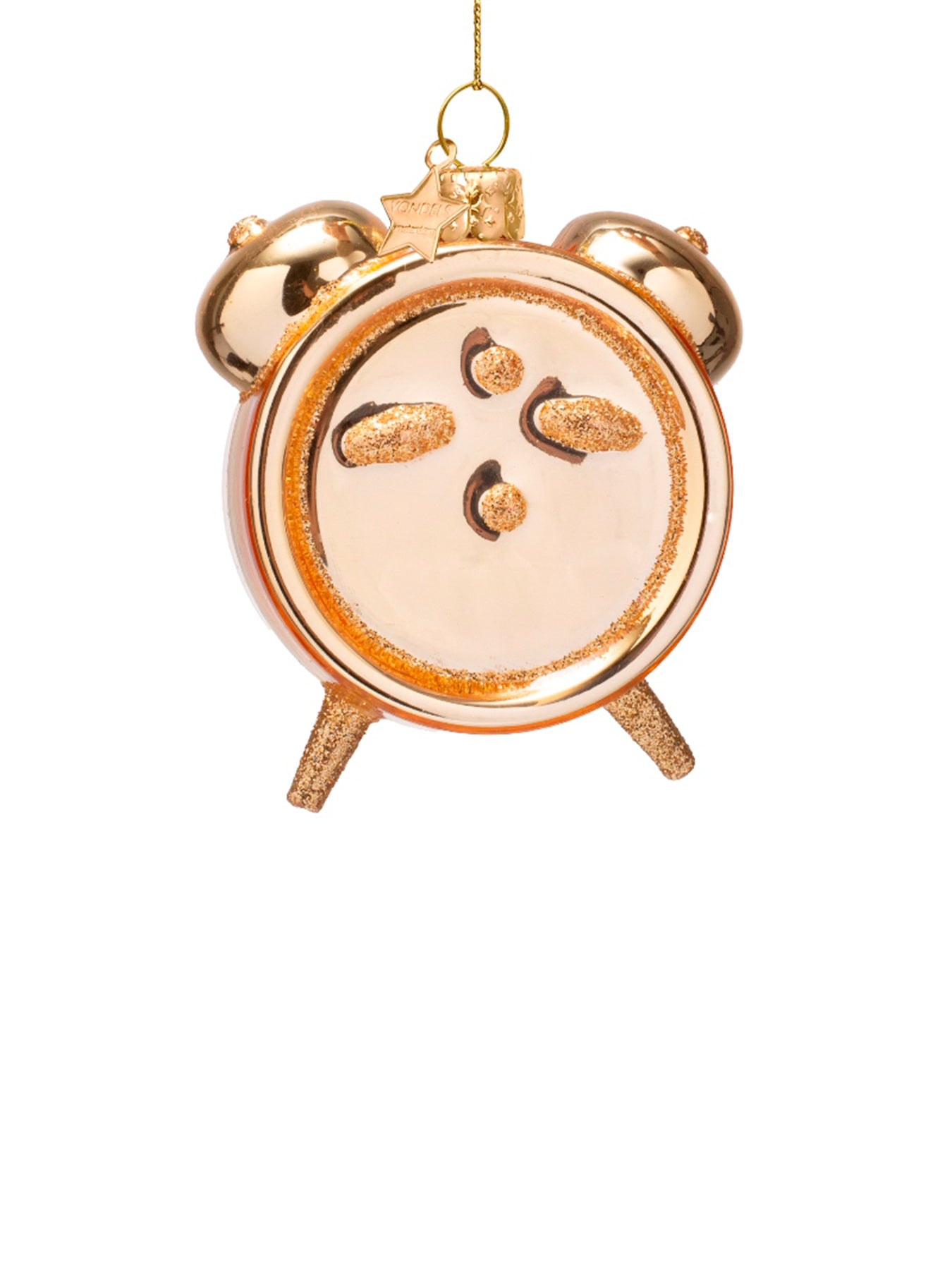 Shiny Gold Wine O'Clock Alarm Glass Christmas Hanging Decoration