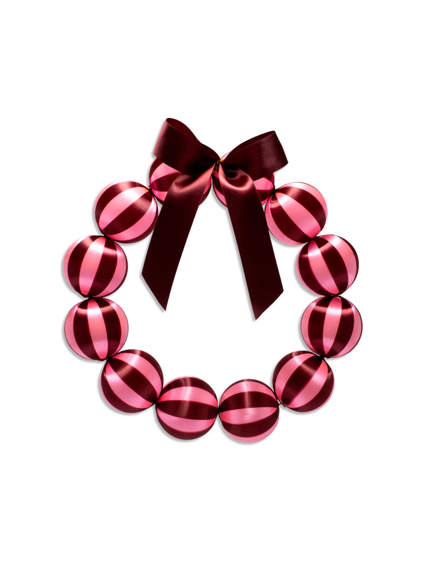 Burgundy Pink Bauble Christmas Wreath 35.5cm