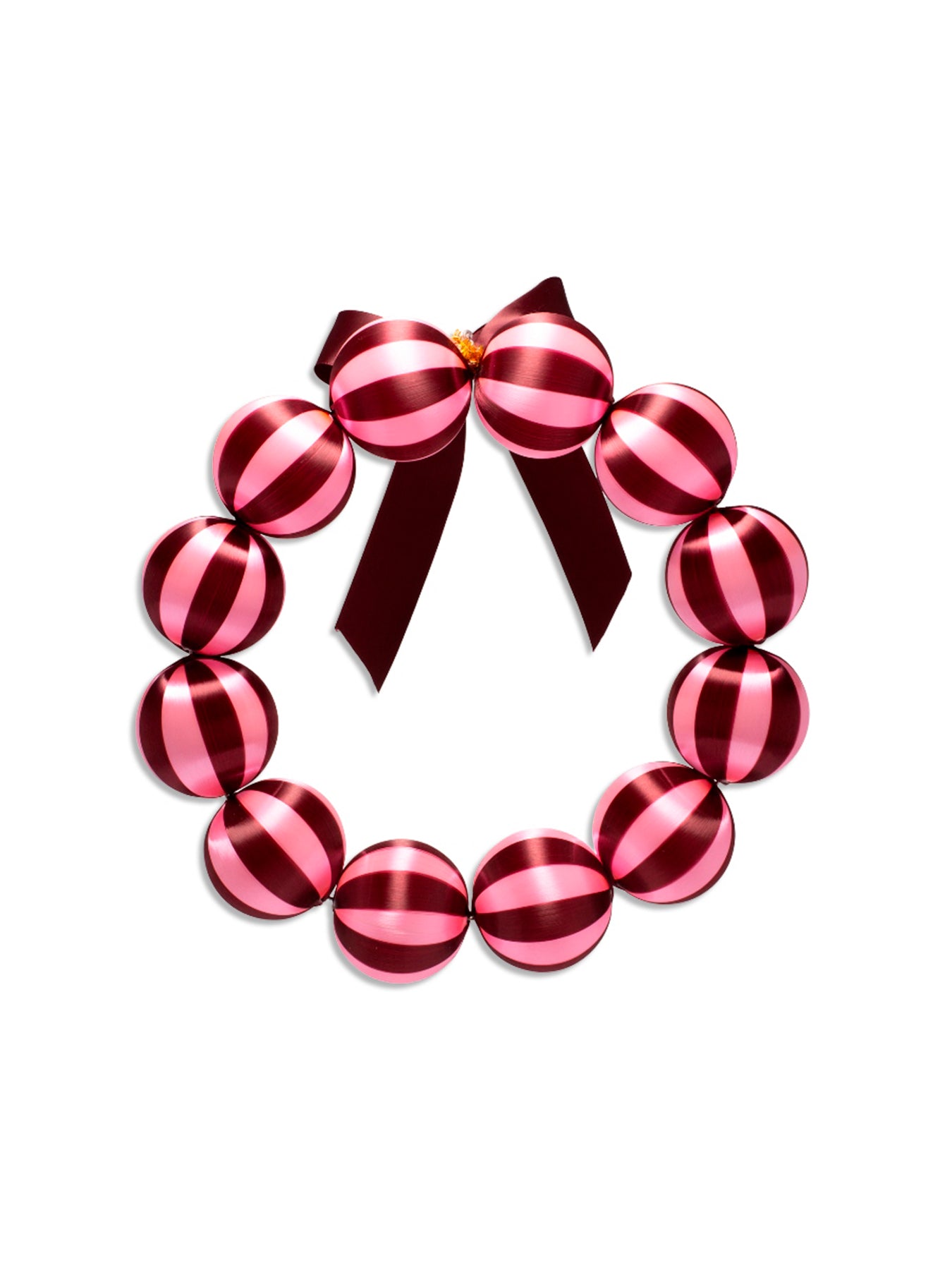 Burgundy Pink Bauble Christmas Wreath 35.5cm