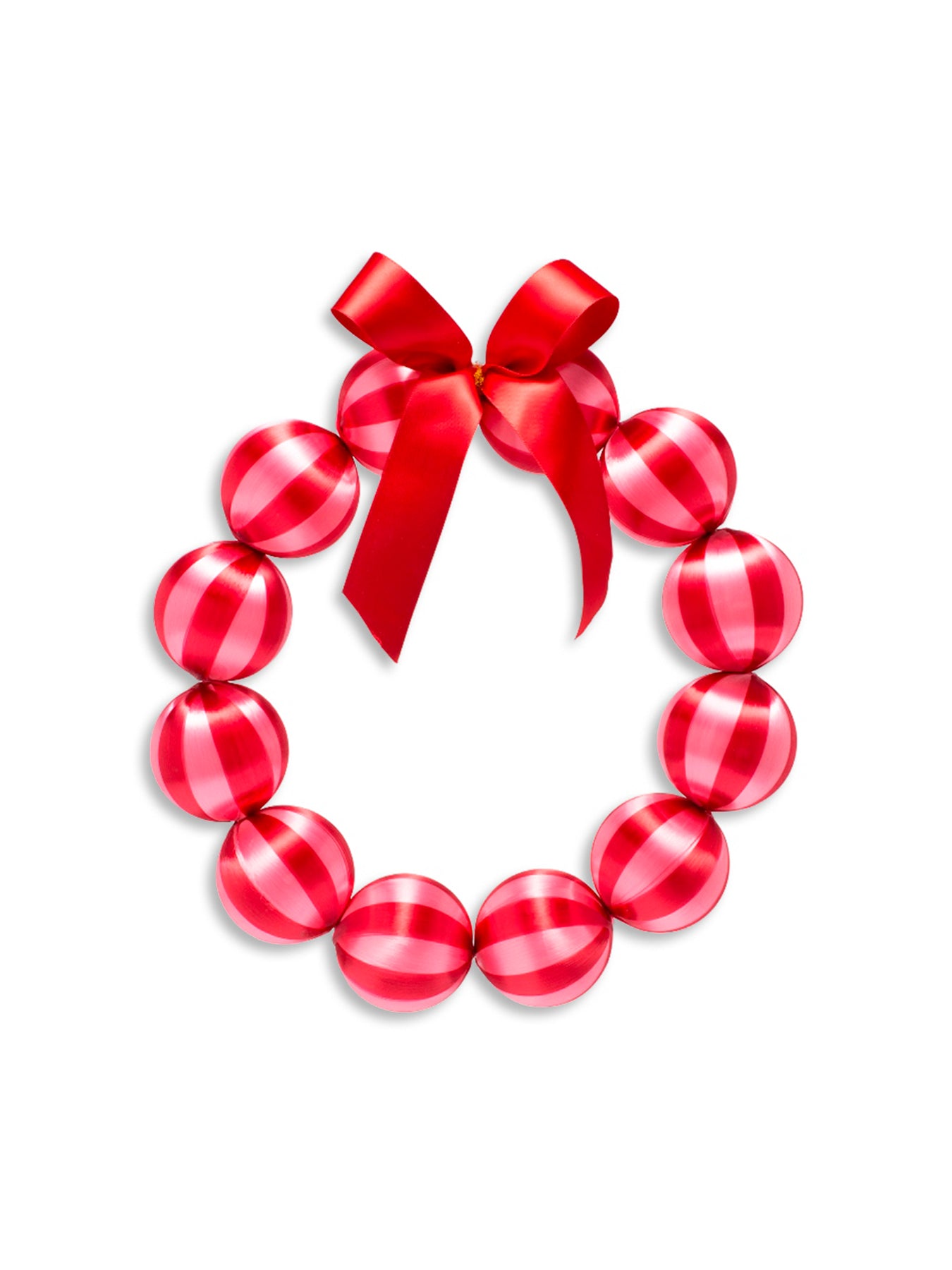 Red Light Peach Pink Christmas Wreath 35.5cm
