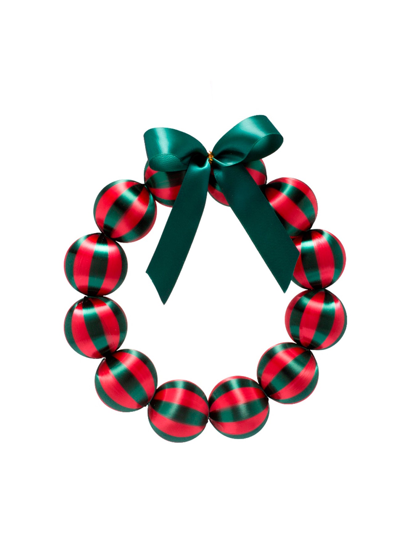 Green Red Bauble Christmas Wreath 35.5cm