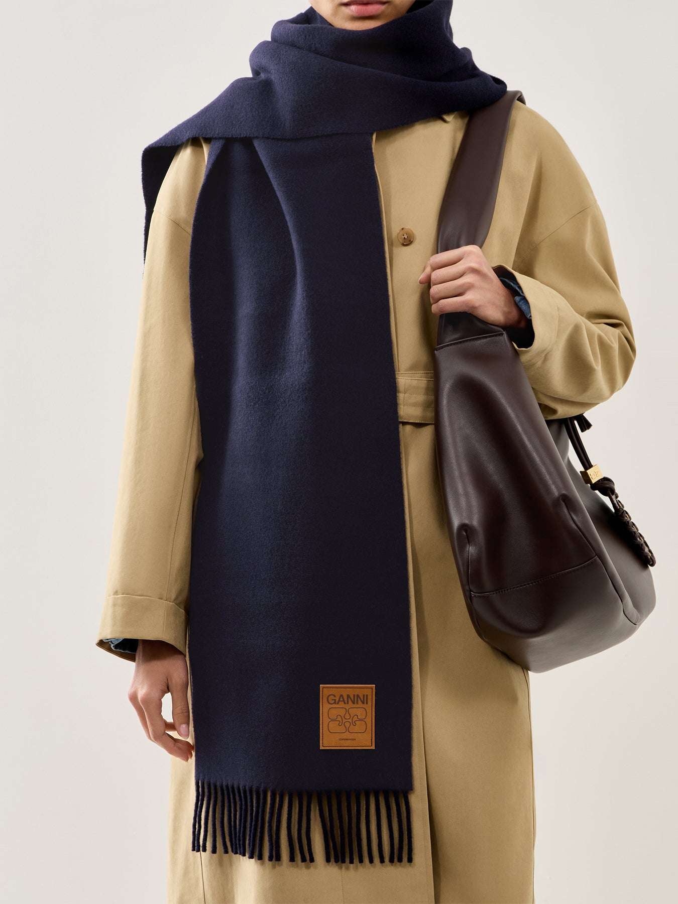 Double Face Wool Scarf Sky Captain