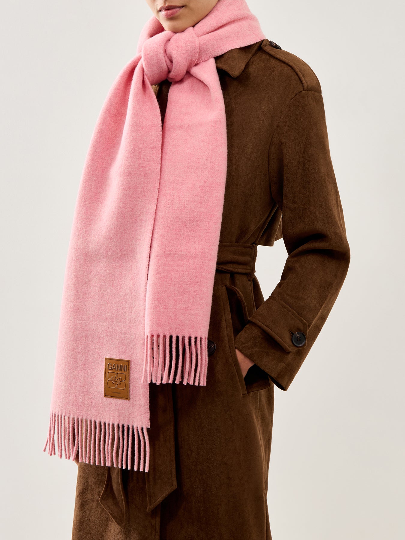 Double Face Wool Scarf Mauve Morn