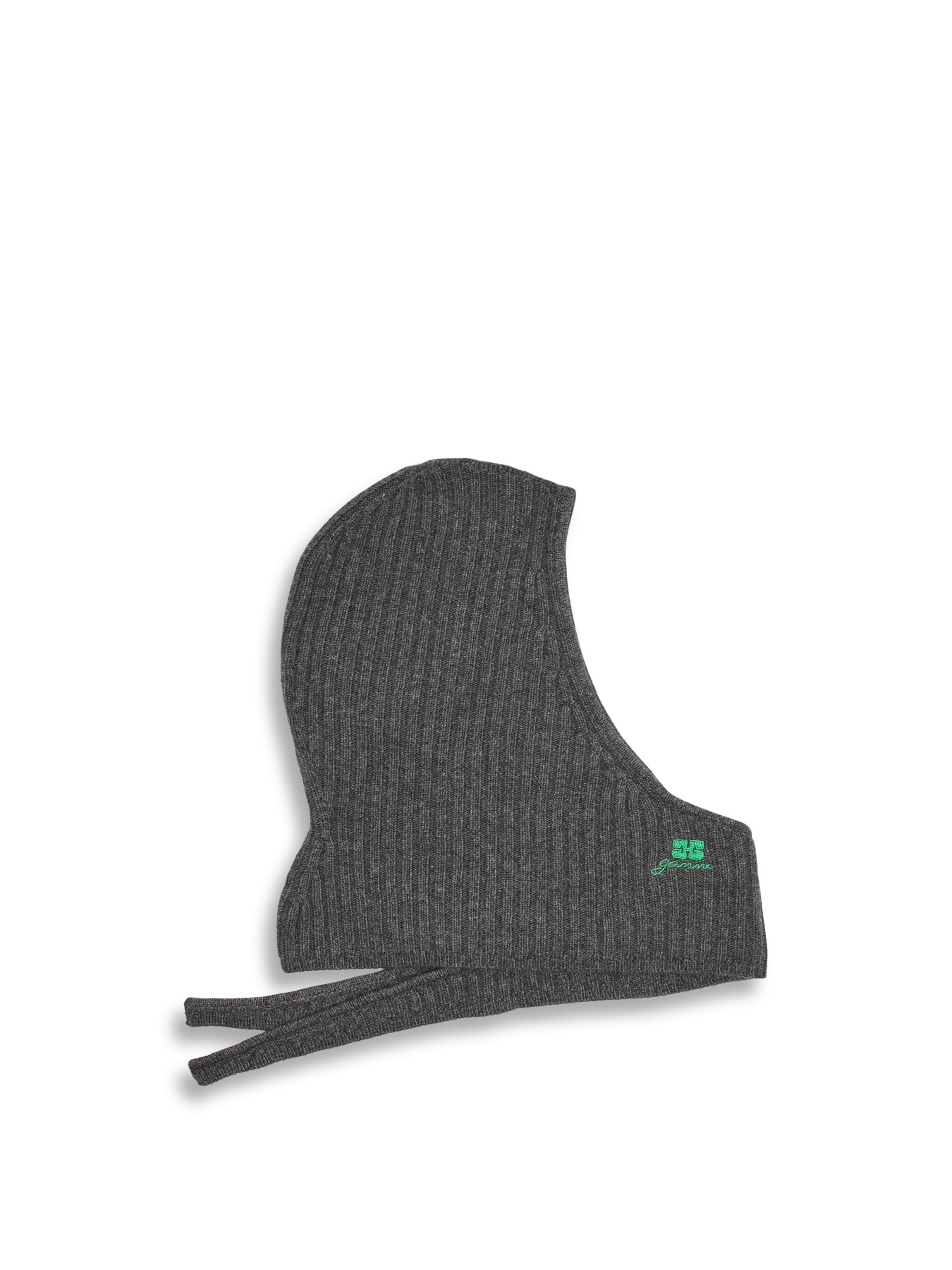 Ganni Core Future Wool Balaclava Charcoal