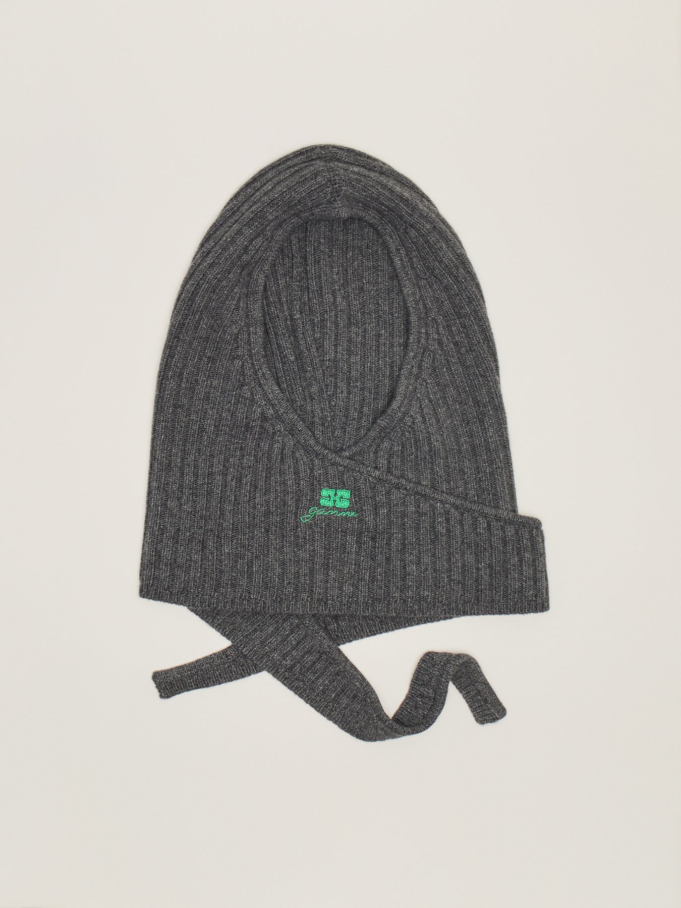 Ganni Core Future Wool Balaclava Charcoal