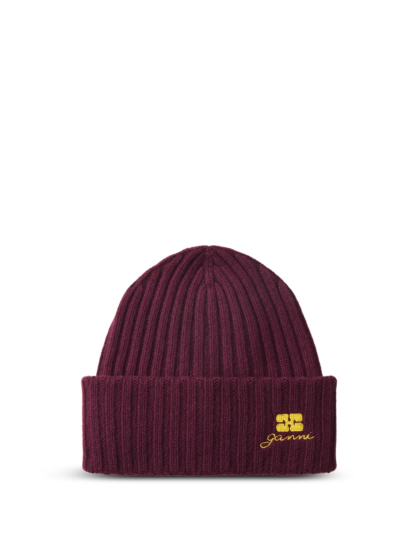 Ganni Core Future Wool Beanie Burgundy