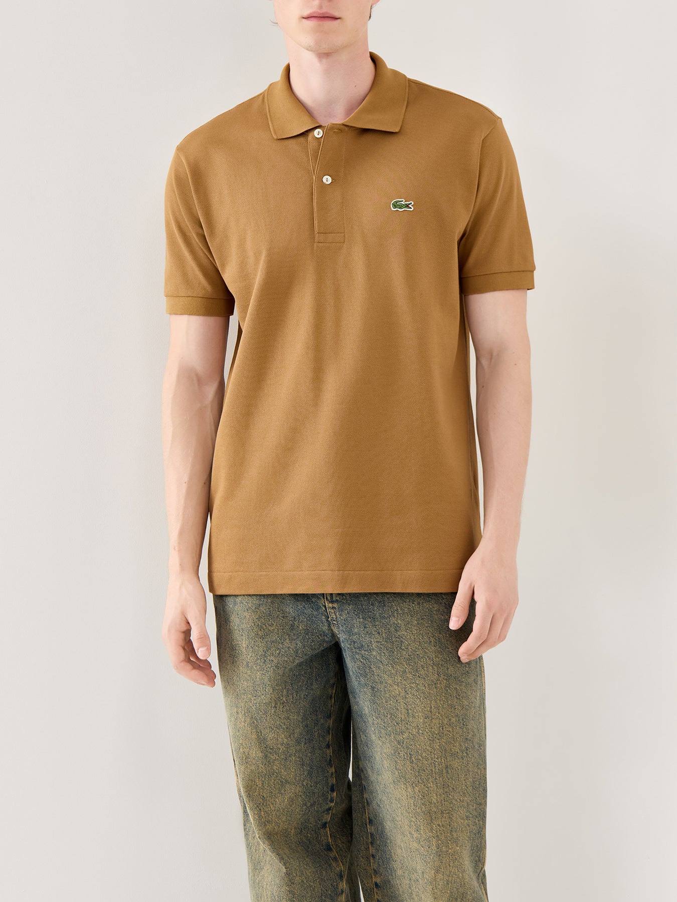 Classic Short Sleeves Cotton Polo Brown
