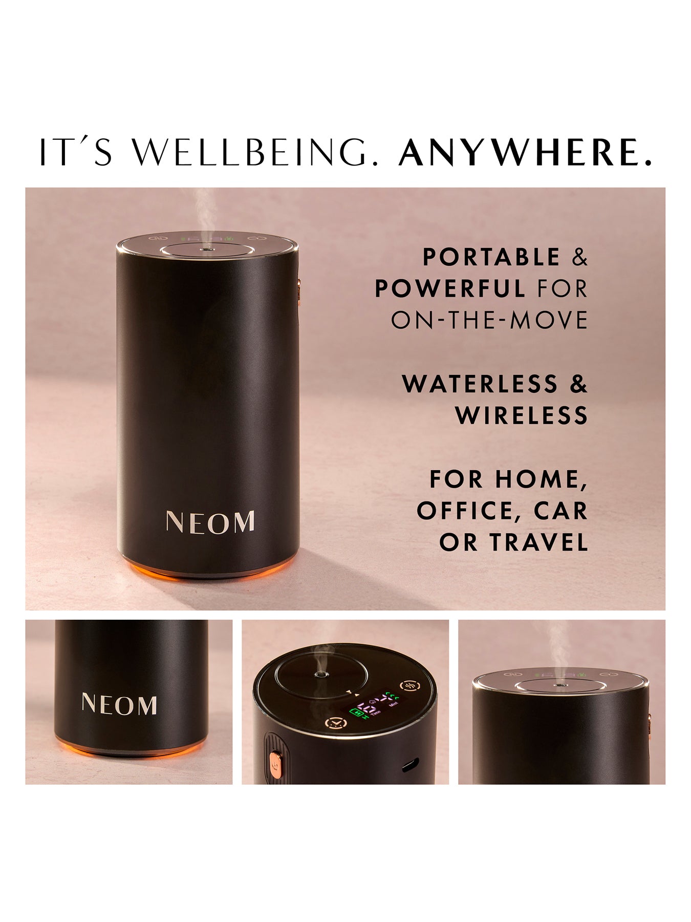 Wellbeing Pod Mini Essential Oil Diffuser Black
