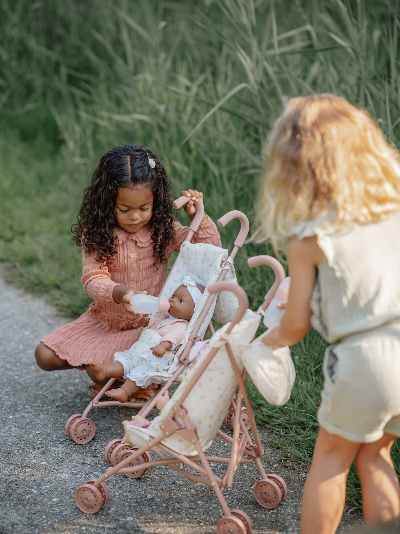 Pink Metal Doll Stroller
