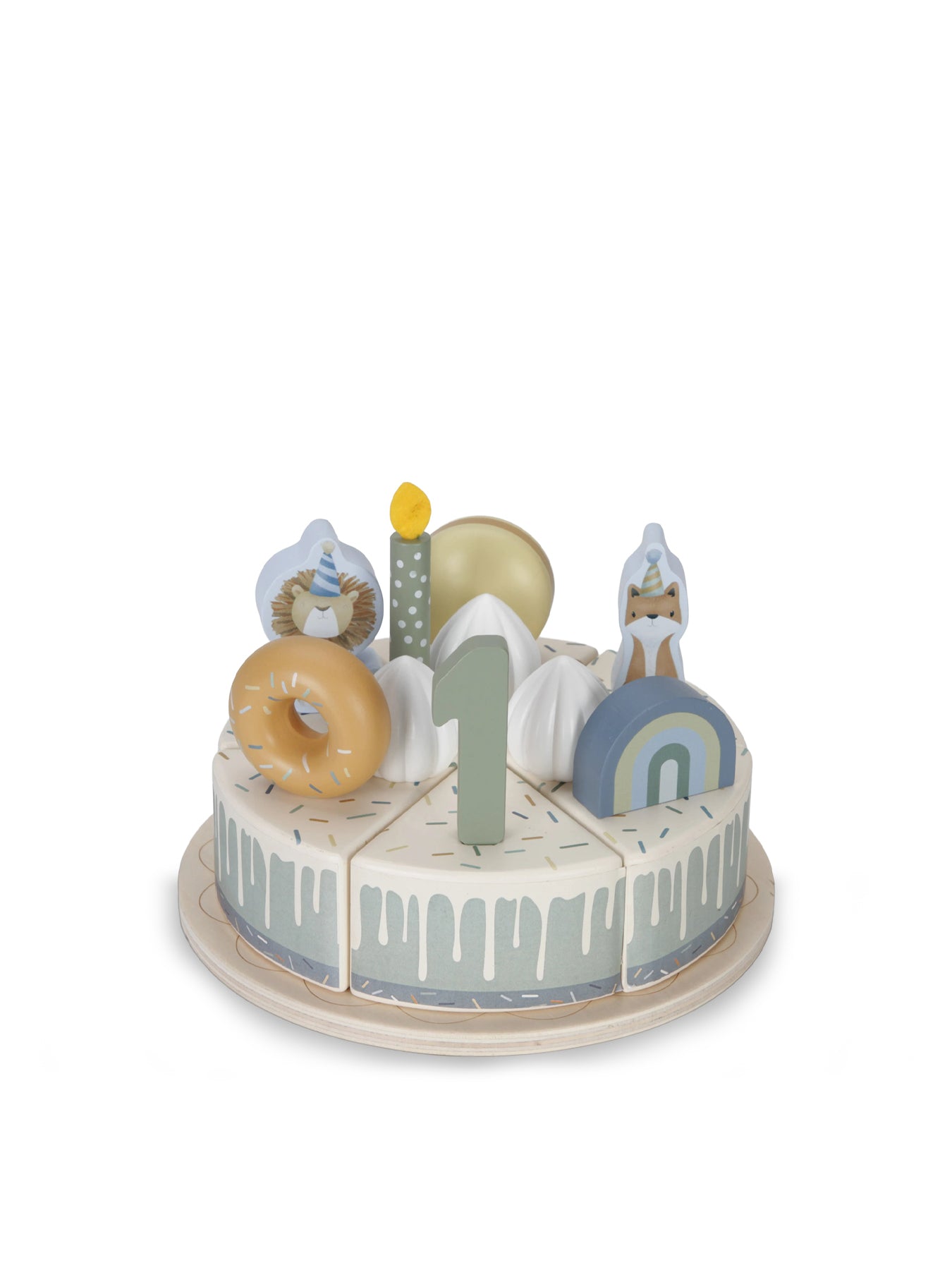 Wooden Birthday Cake Blue