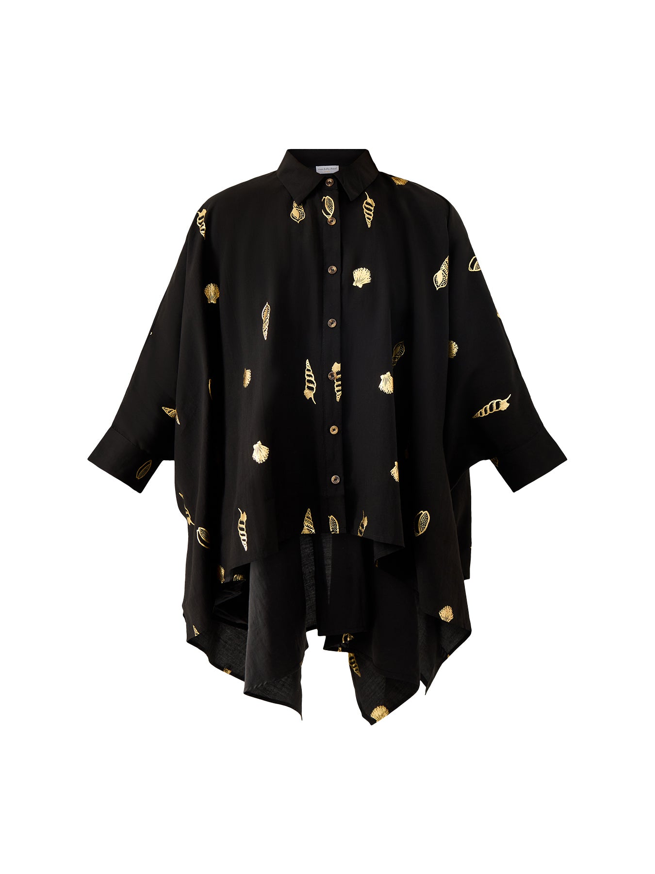 Black Shell Cape Shirt