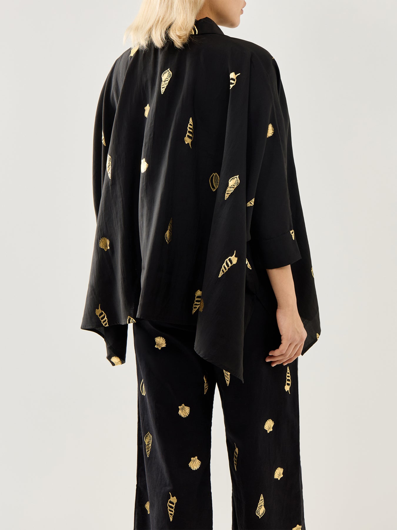 Black Shell Cape Shirt