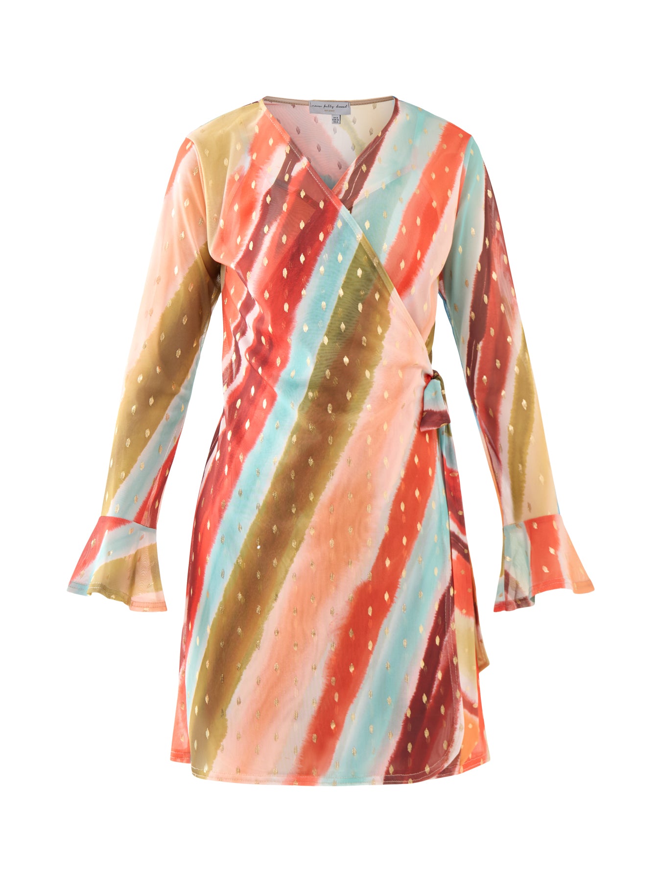 Sunset Stripe Mini Wrap Dress