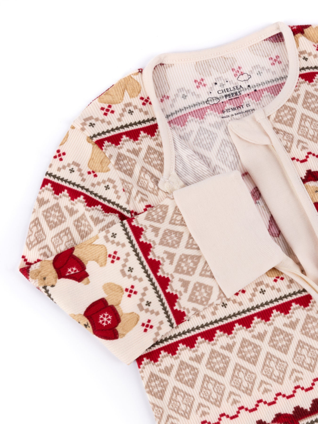 Baby Rib Zip Sleepsuit Cream