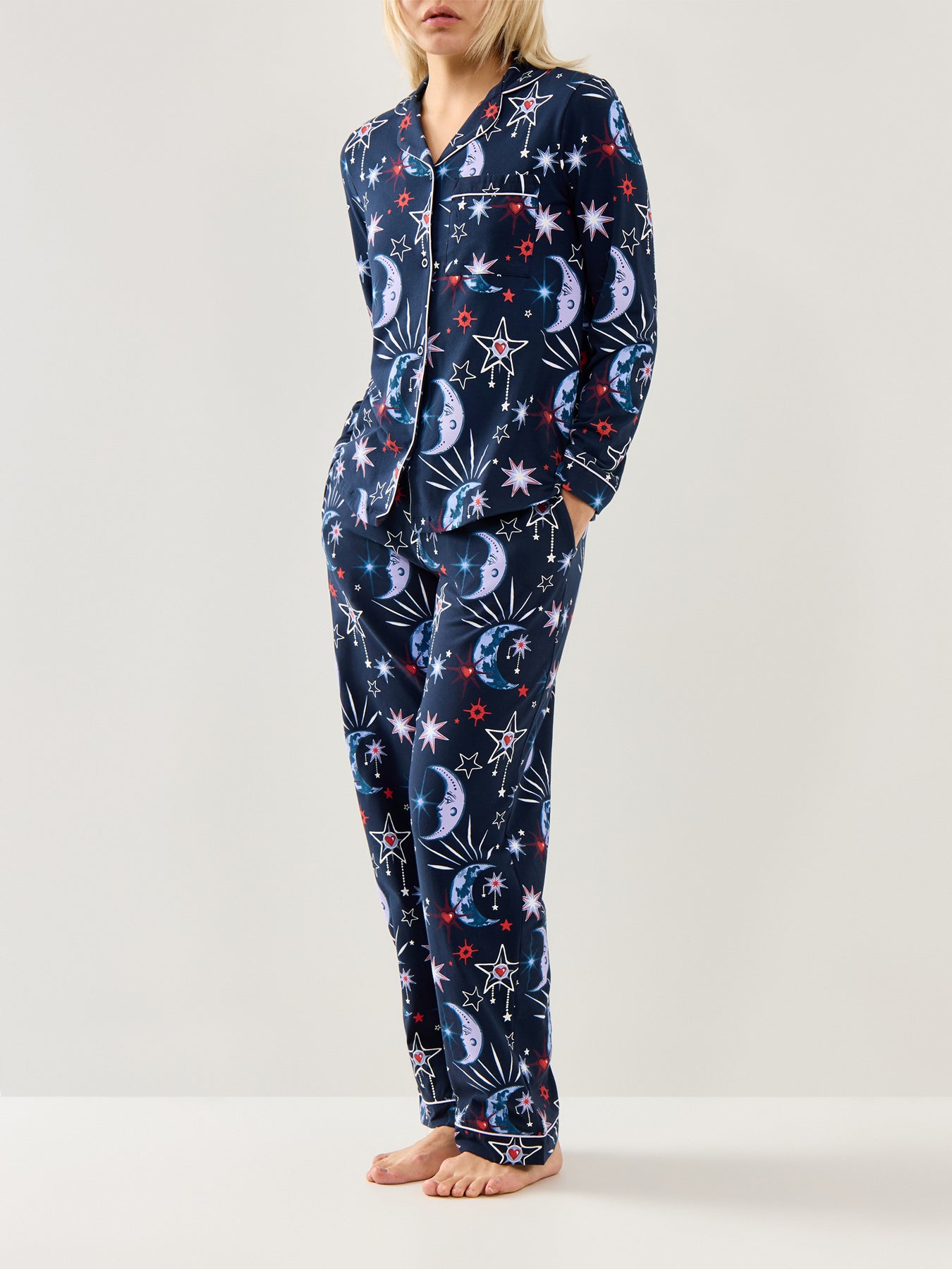 Starry Night Sky Pyjama Set Navy