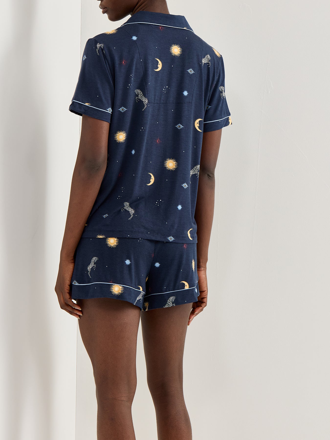 Celestial Zebra Pyjama Set Navy