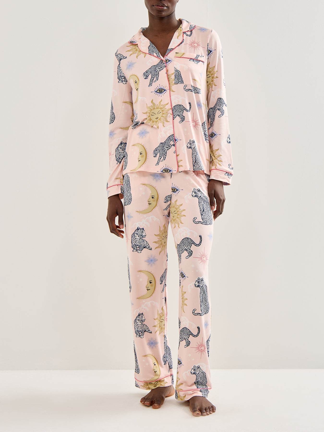 Celestial Leopard Pyjama Set Pink