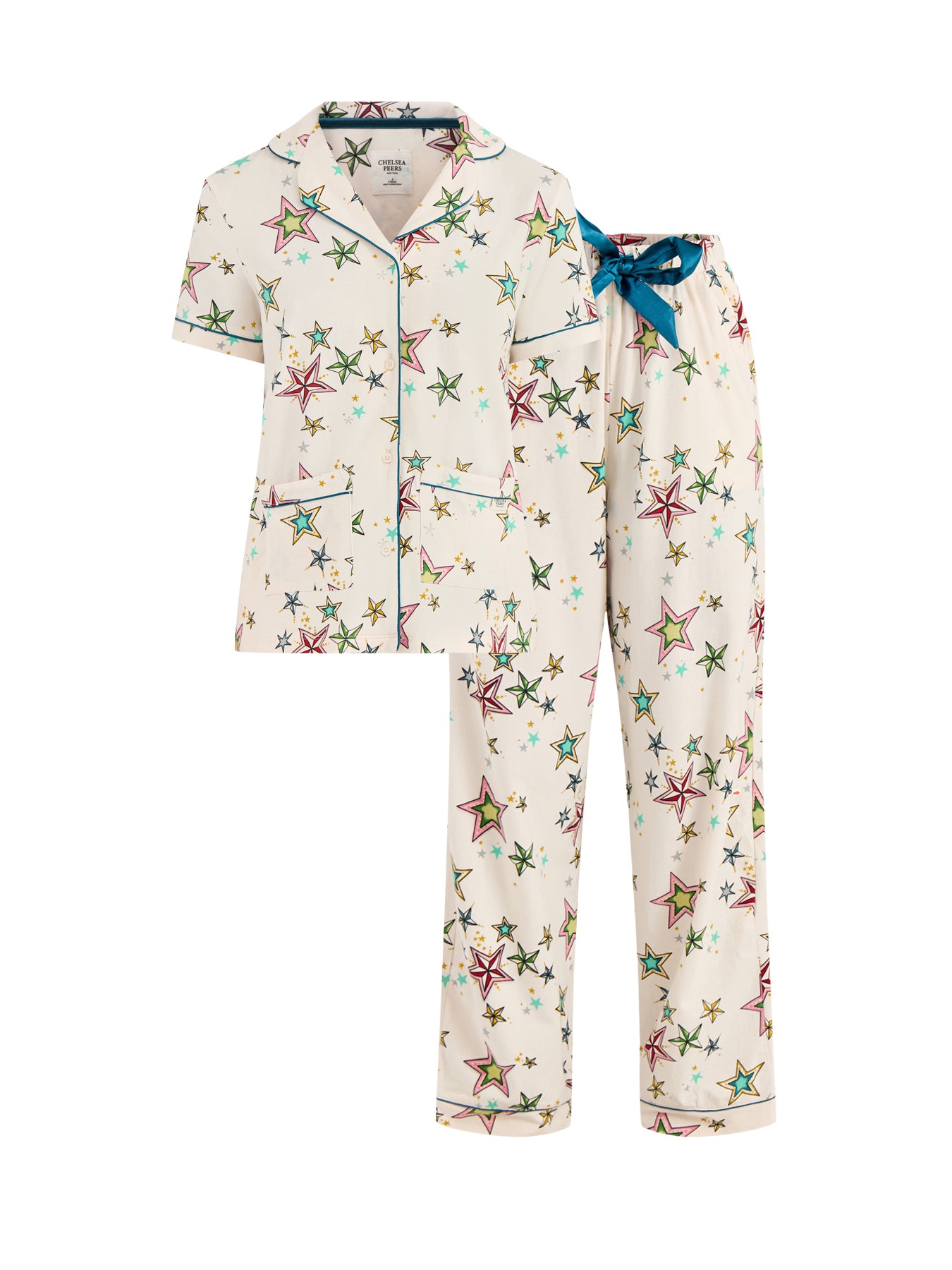 Colourful Long Pyjama Set Cream