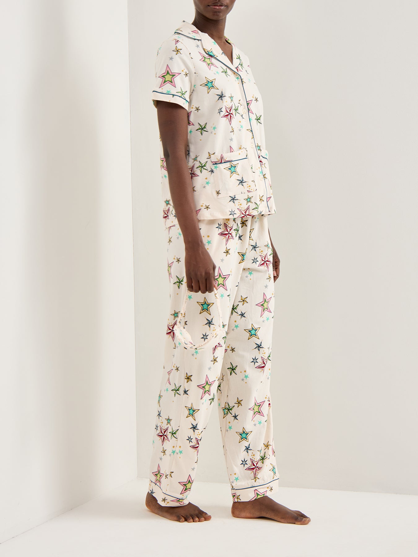 Colourful Long Pyjama Set Cream