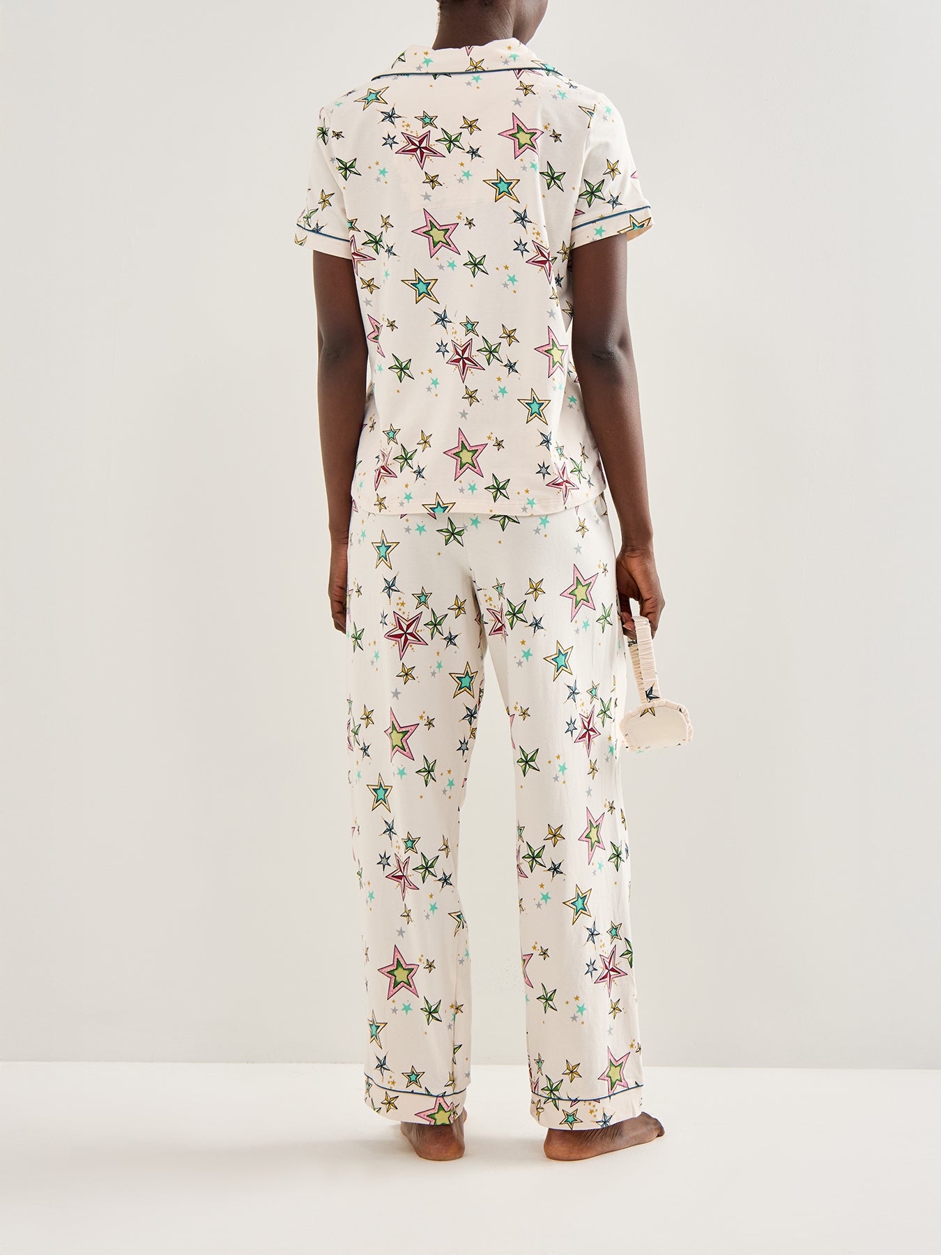 Colourful Long Pyjama Set Cream