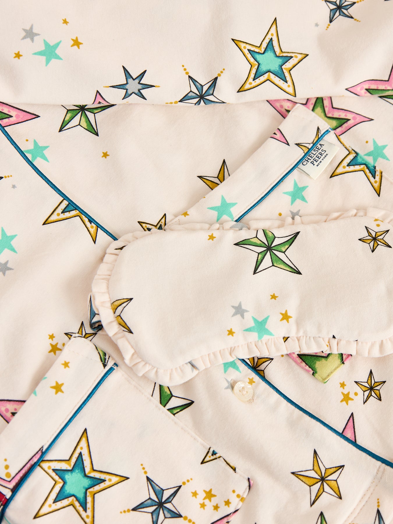 Colourful Long Pyjama Set Cream