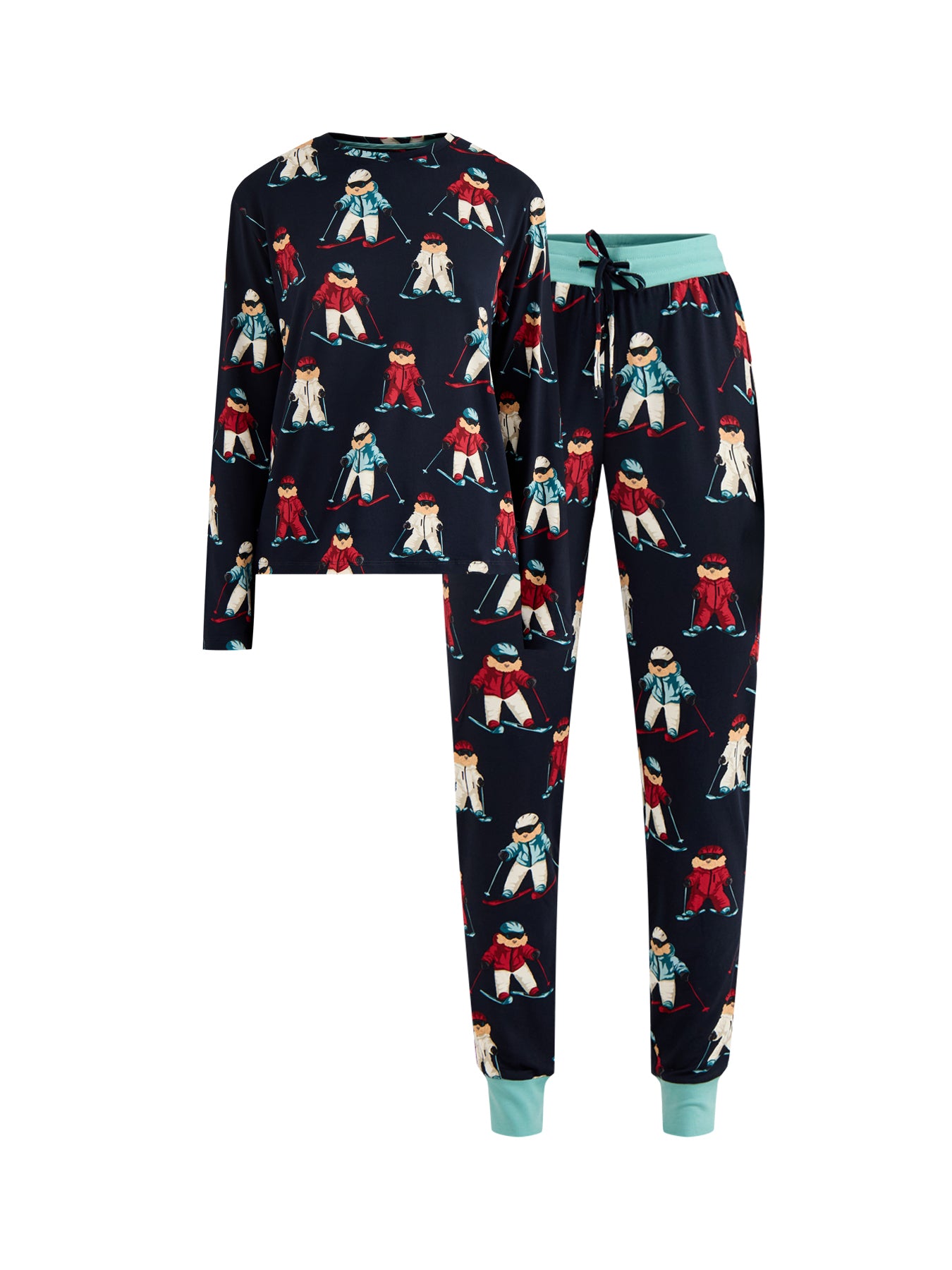 Skiing Dog Pyjama Set Navy
