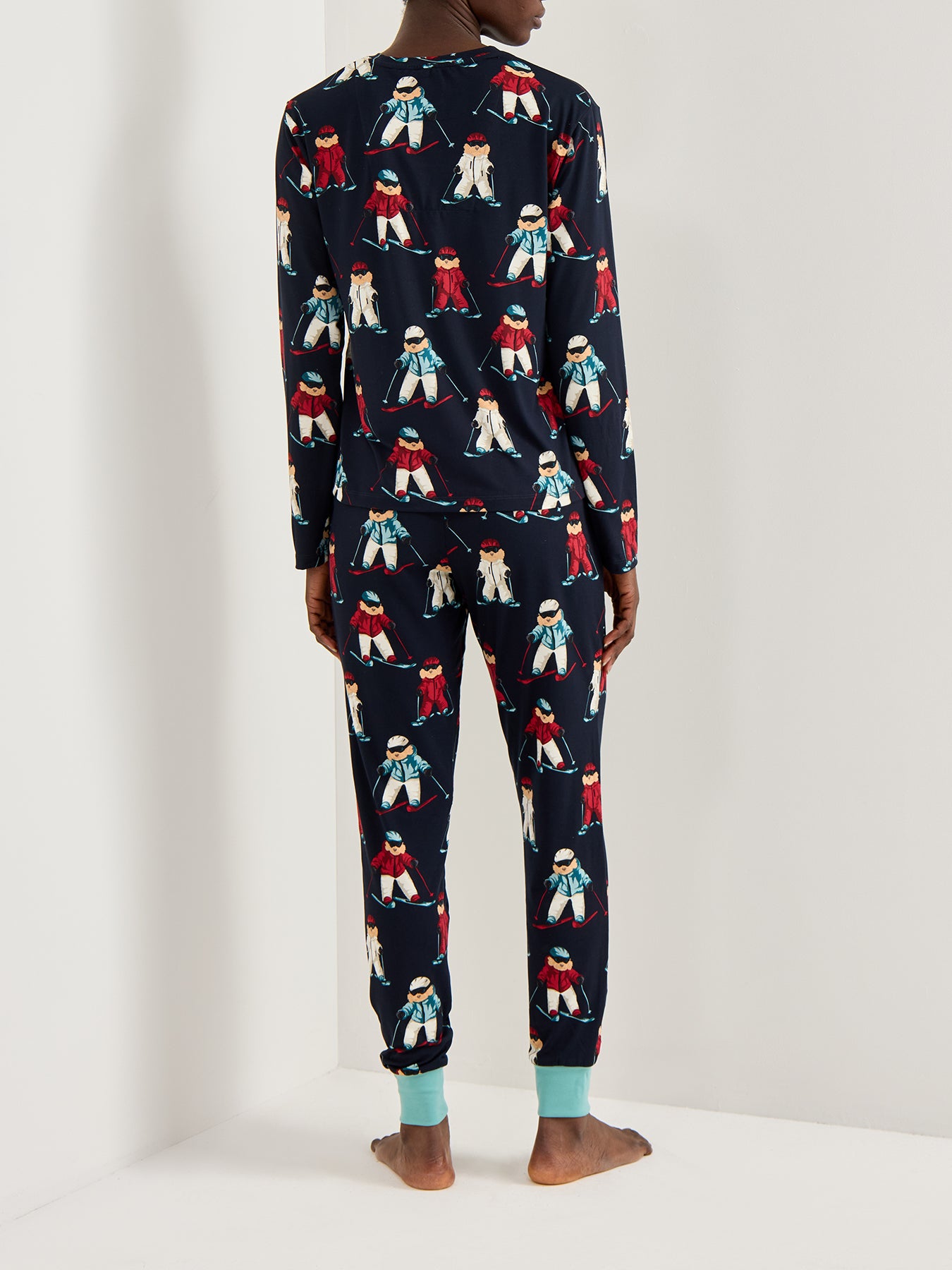 Skiing Dog Pyjama Set Navy
