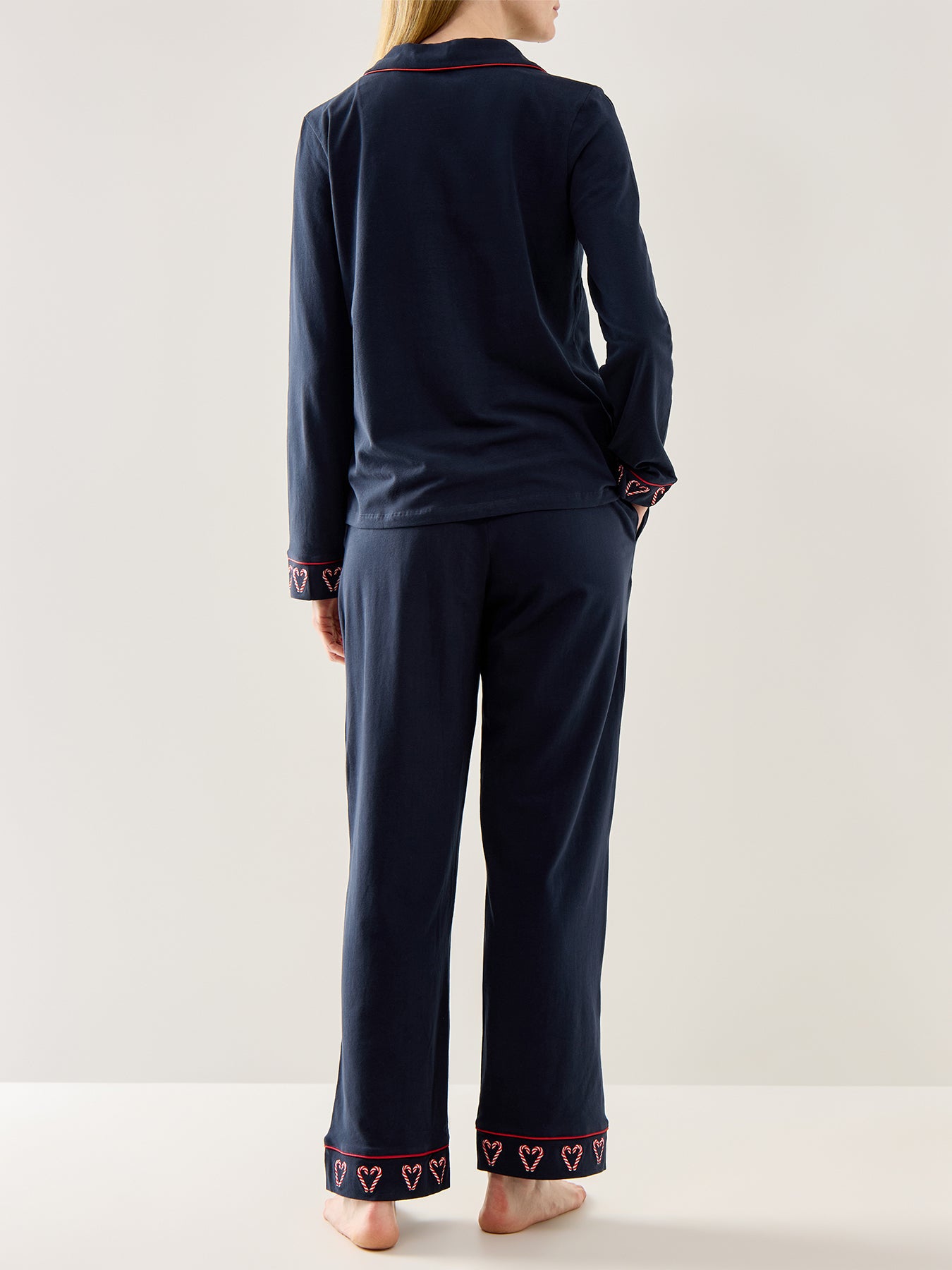 Candycane Cuff Long Set Navy